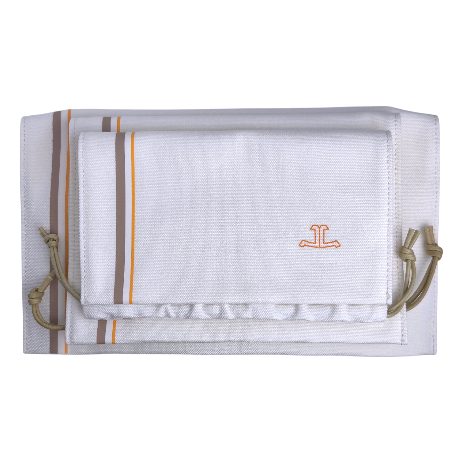 Jaeger-LeCoultre 3-Teile-Reisebeutel-Set Weiß/Beige