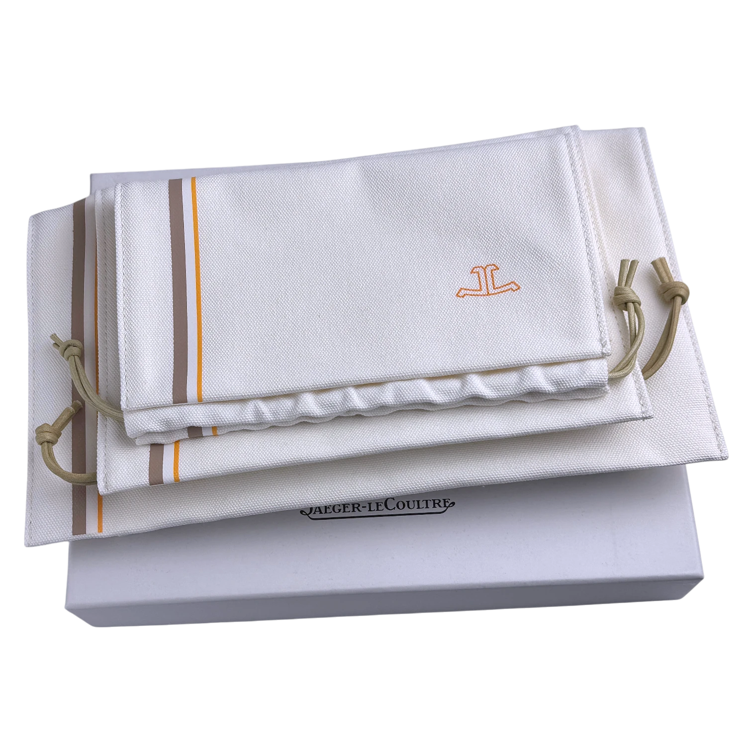 Jaeger-LeCoultre 3-Teile-Reisebeutel-Set Weiß/Beige