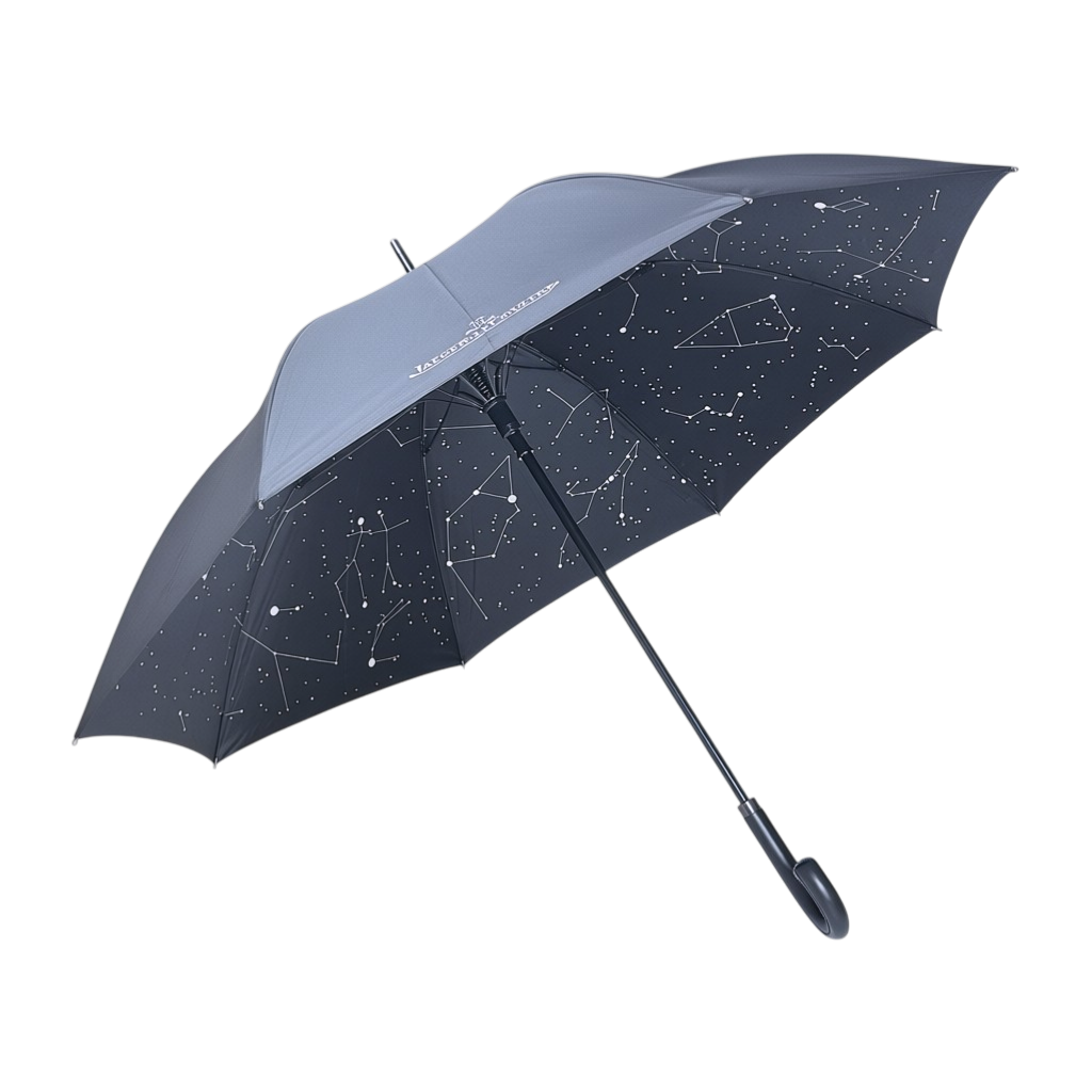 Jaeger-LeCoultre Stockschirm, Regenschirm Schwarz mit Sternenbild-Motiv