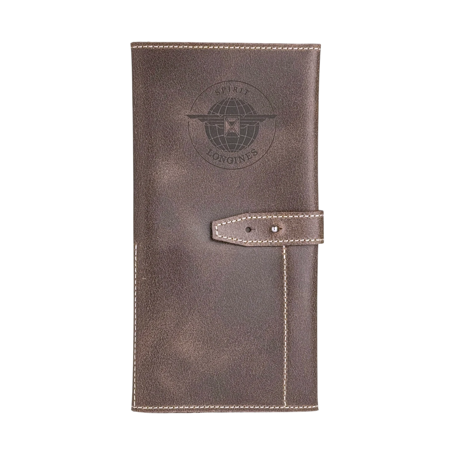 Longines Spirit faltbares leder Uhrenetui - Reiseetui in Braun