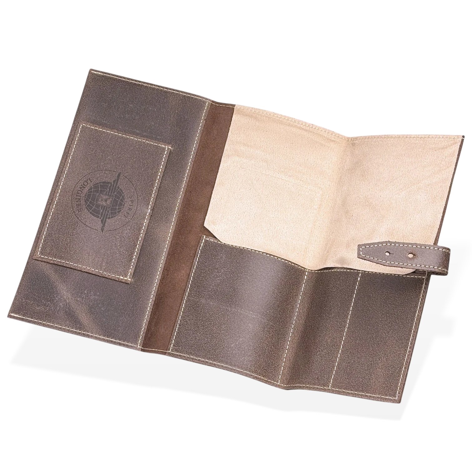 Longines Spirit faltbares leder Uhrenetui - Reiseetui in Braun