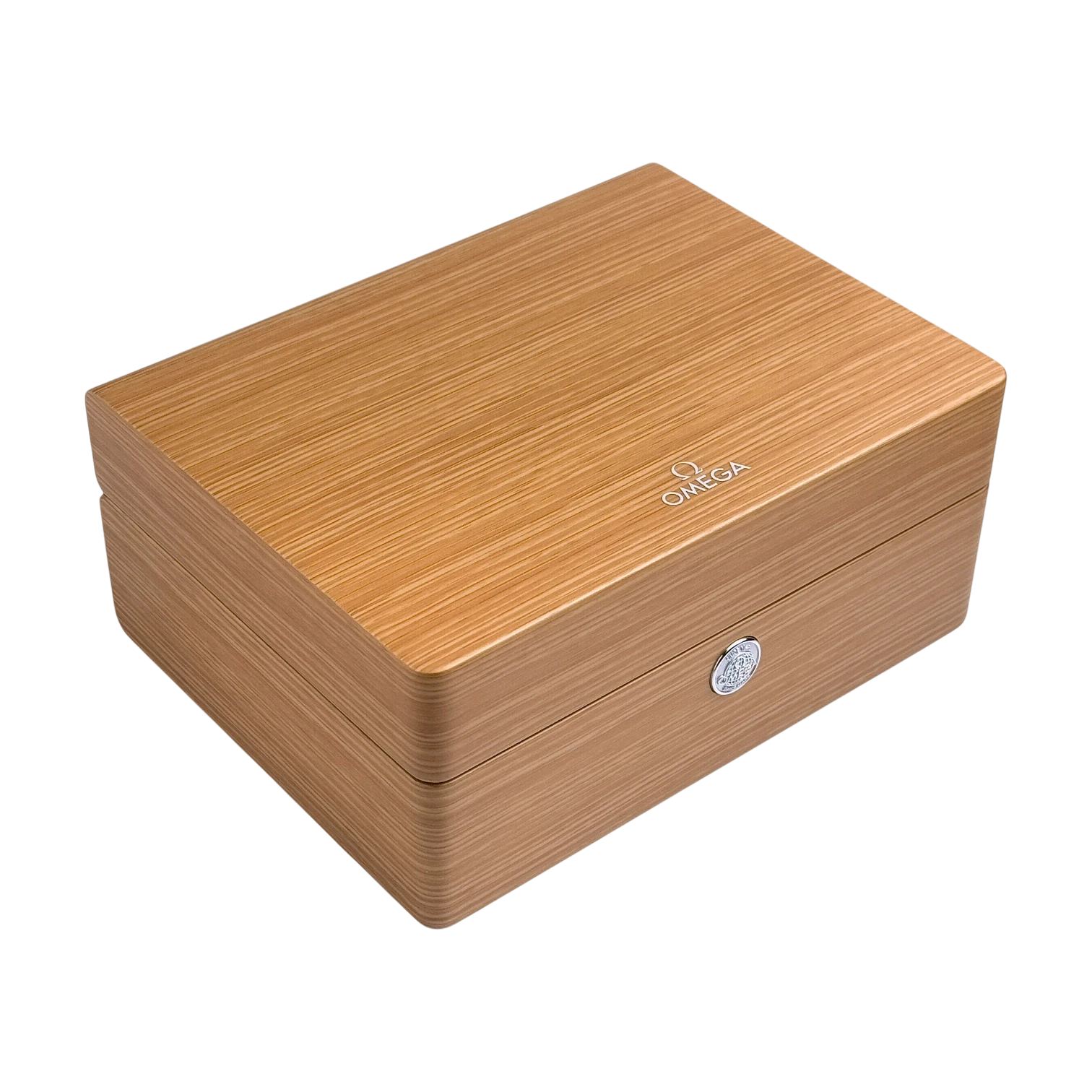 Omega Holz Uhrenbox Aufbewahrung Box Umkarton Braun wood watch storage box brown