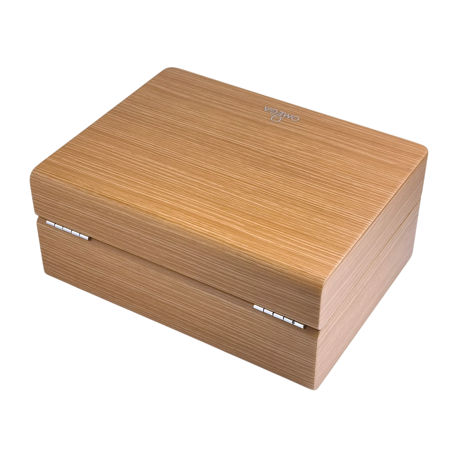 Omega Holz Uhrenbox Aufbewahrung Box Umkarton Braun wood watch storage box brown