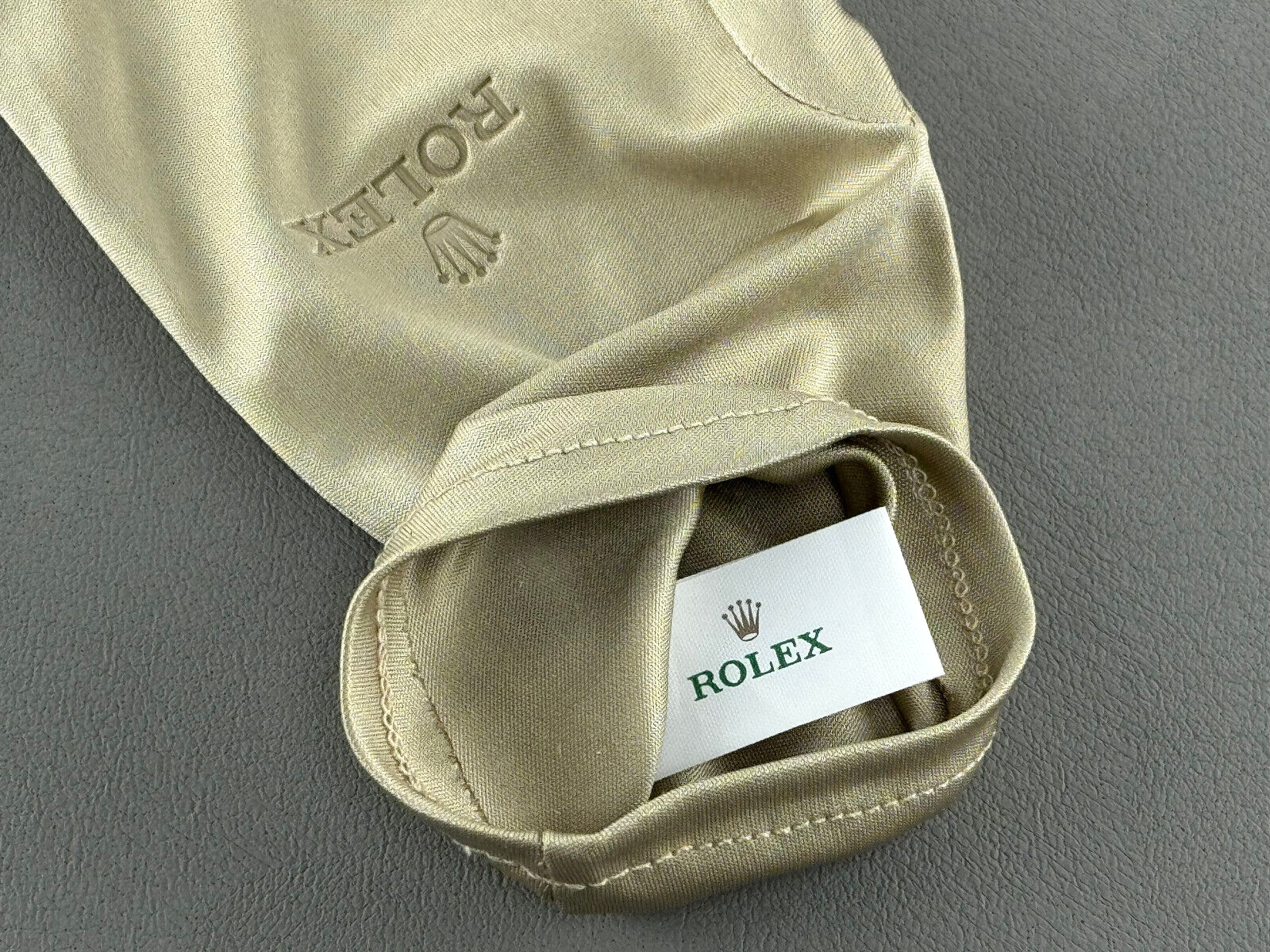 Rolex Polyester Konzessionär Juwelier Handschuhe gloves Beige