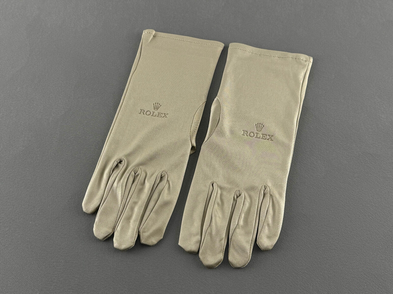 Rolex Polyester Konzessionär Juwelier Handschuhe gloves Beige