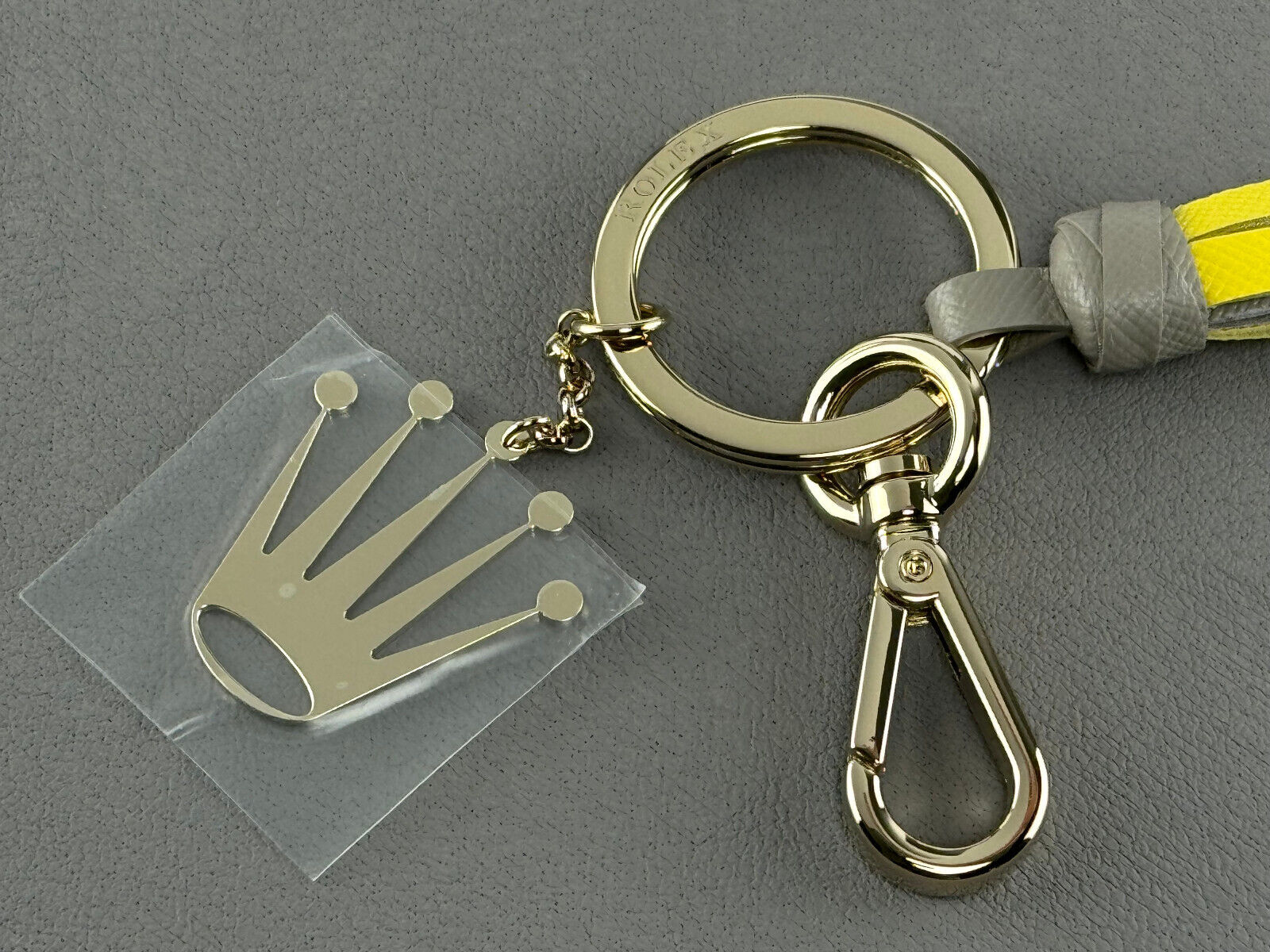 Rolex Schlüsselanhänger Anhänger keyring keychain key holder Gelb Edelstahl yellow