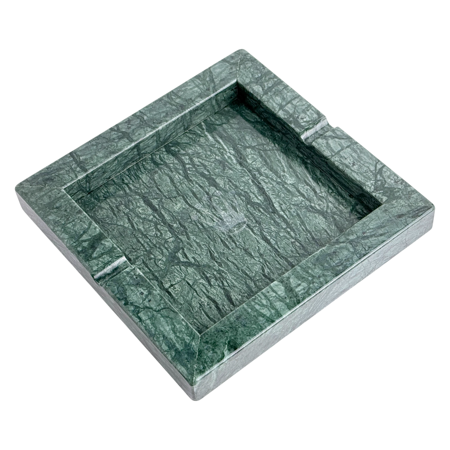 Rolex Aschenbecher 16x16 cm aus grünem Marmor 