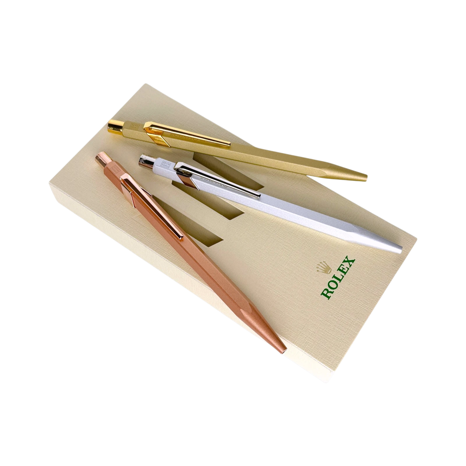 Rolex Caran D'ache 3er Kugelschreiber Set Kuli Stift Schreiber ballpoint ben