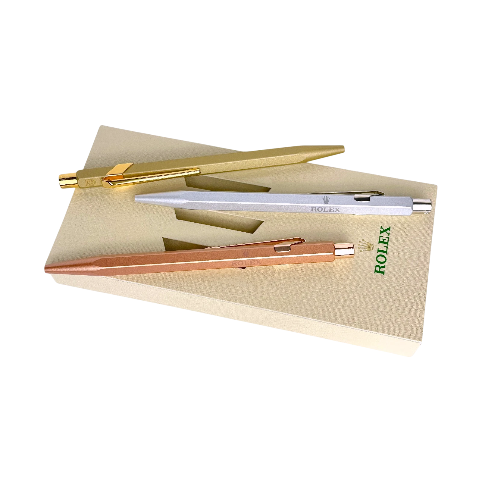Rolex Caran D'ache 3er Kugelschreiber Set Kuli Stift Schreiber ballpoint ben