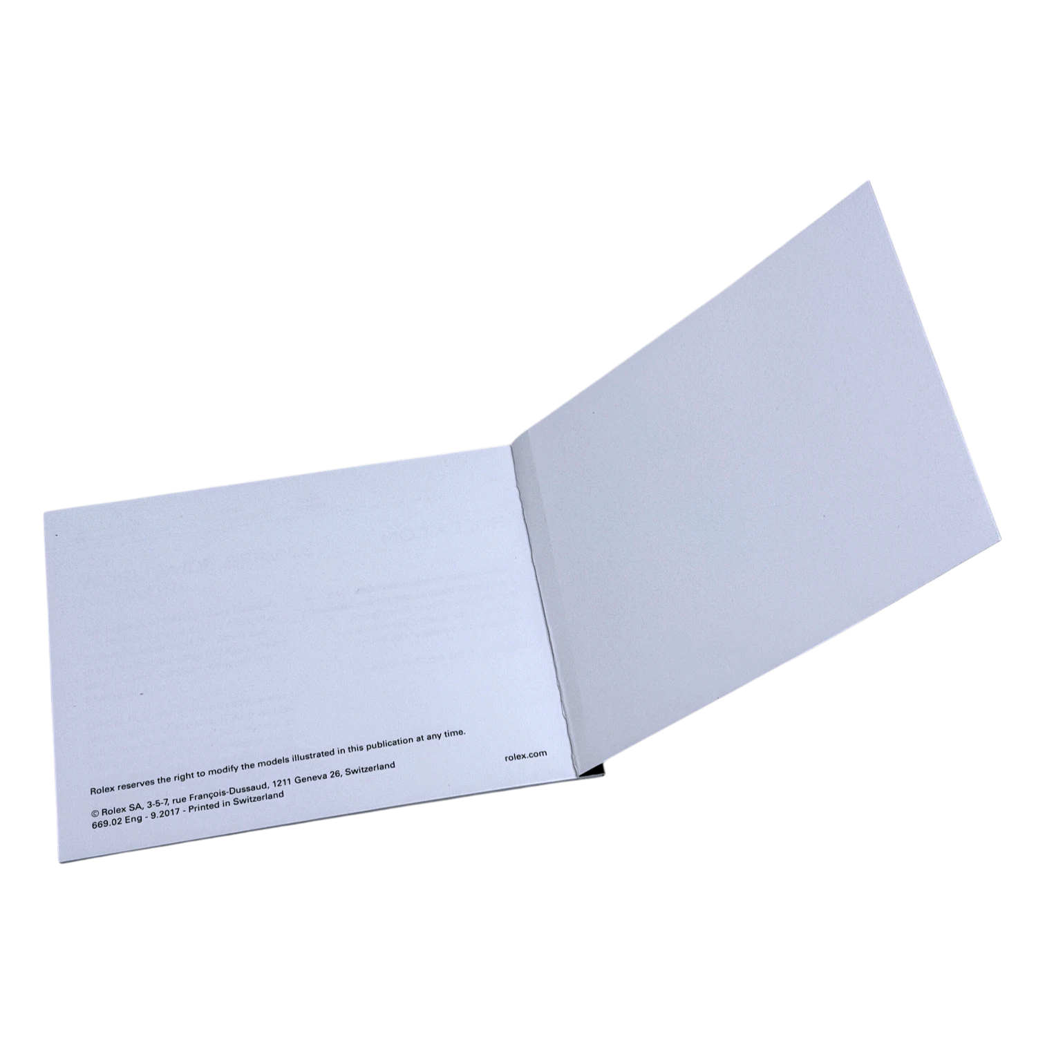 Rolex Cosmograph Daytona Handbuch, booklet Englisch 669.02 Eng - 9.2017