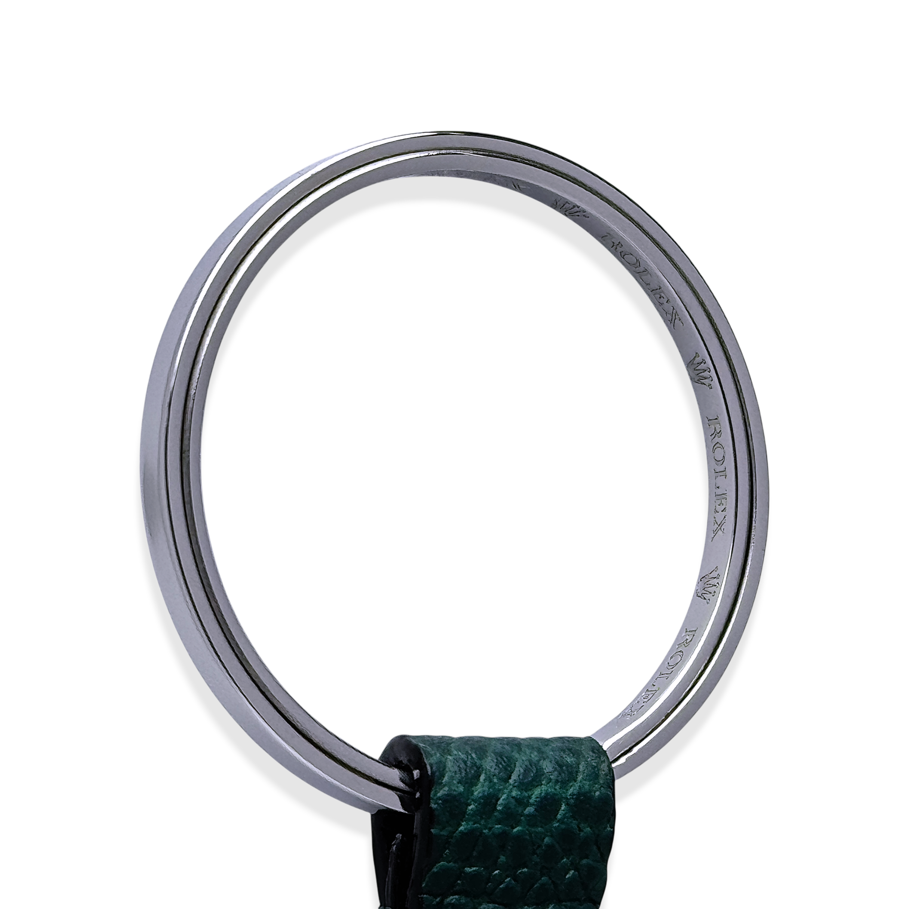 Rolex Edelstahl, Leder Schlüsselanhänger, Anhänger in Silber, Grün