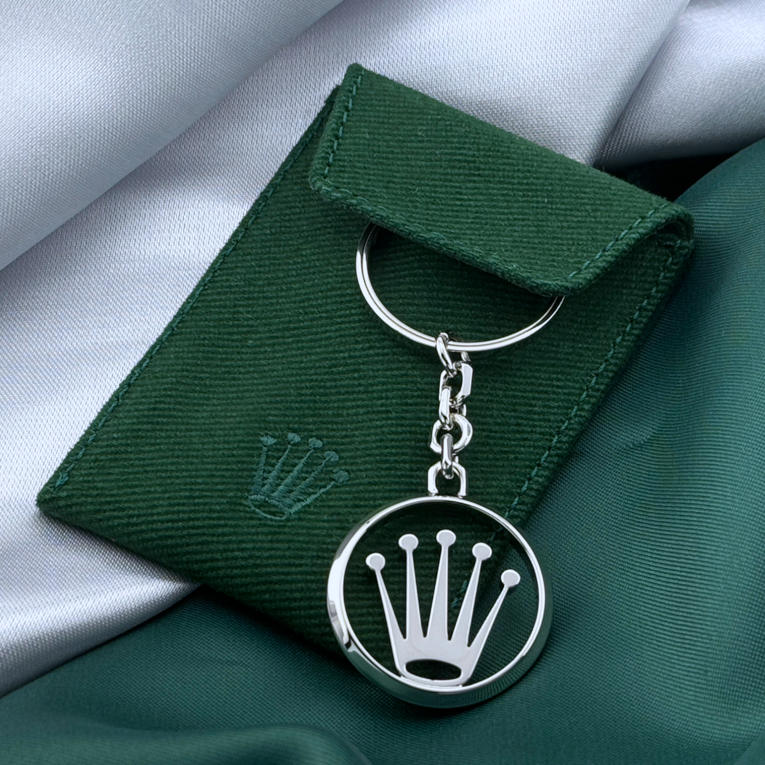 Rolex Edelstahl Schlüsselanhänger Anhänger in Silber keyring keychain key holder