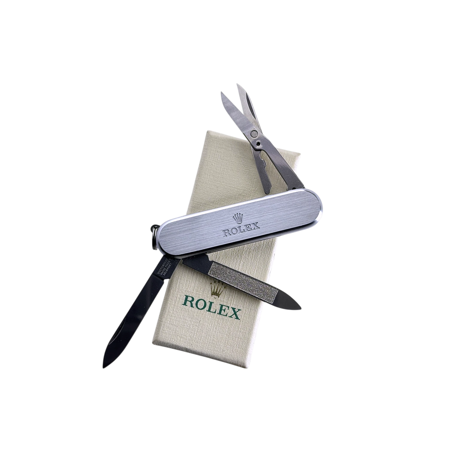 Rolex Edelstahl Taschenmesser, Messer in Silber