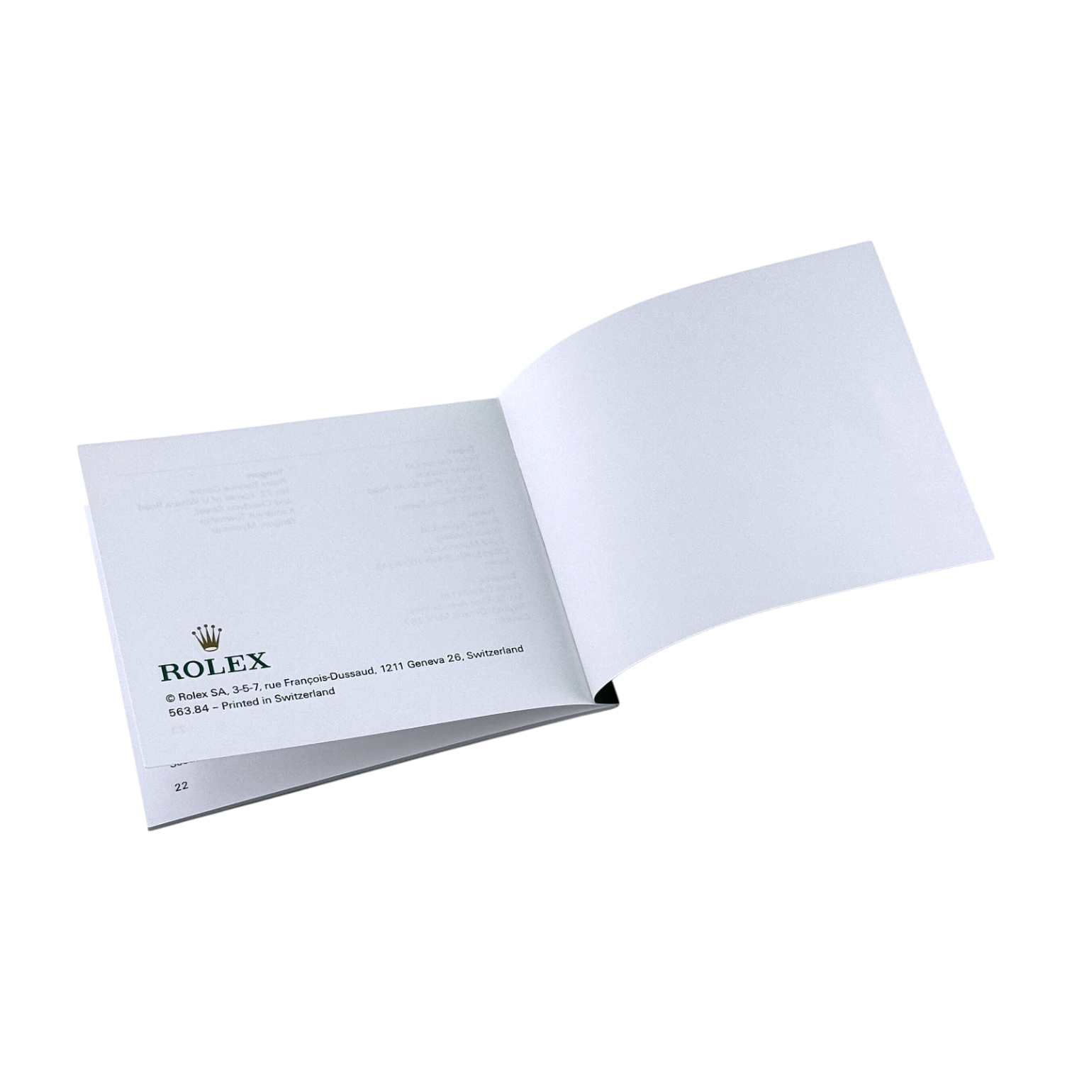 Rolex Garantiehandbuch guarantee manual worldwide service booklet Ref. 563.84