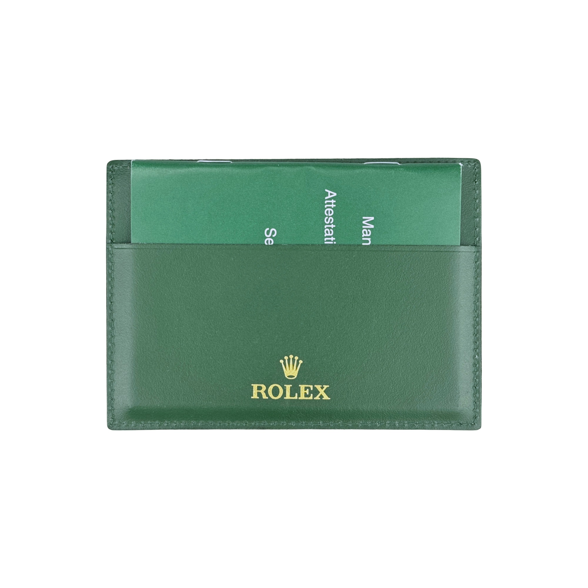 Rolex Kartenetui Kartenhalter cardholder service mondial mit Booklet Grün green