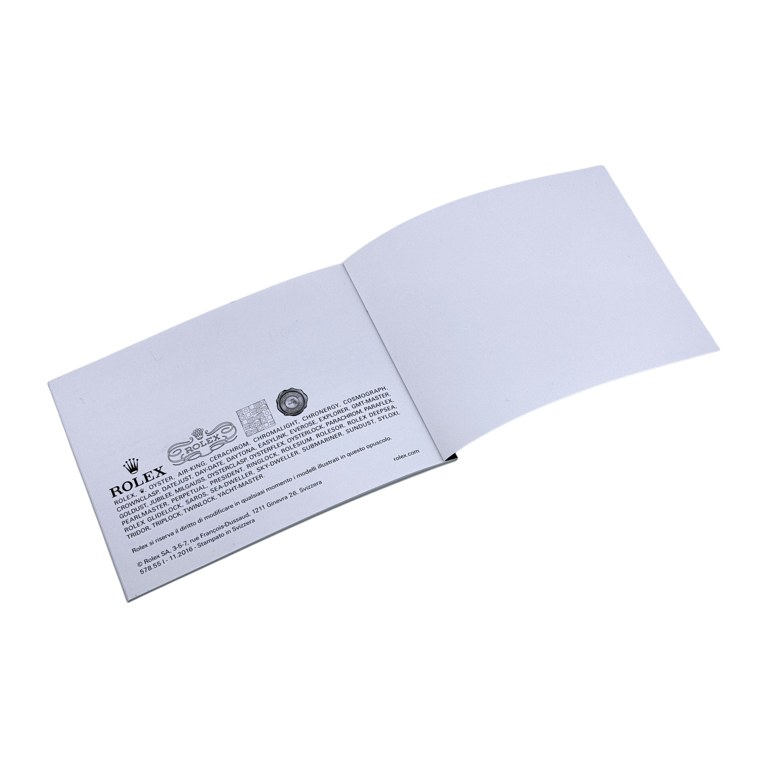 Rolex Oyster Perpetual Date Handbuch booklet Italienisch Ref. 578.55 I - 11.2016