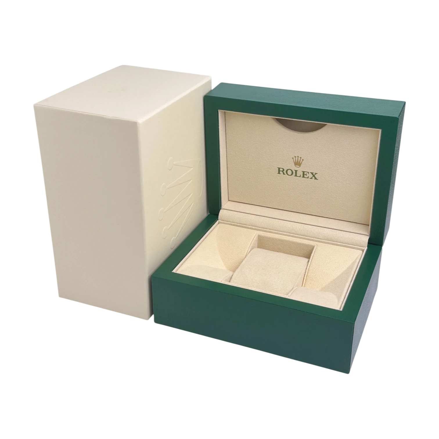 Rolex Oyster S Uhrenbox Box Umkarton Grün/Beige watch box green
