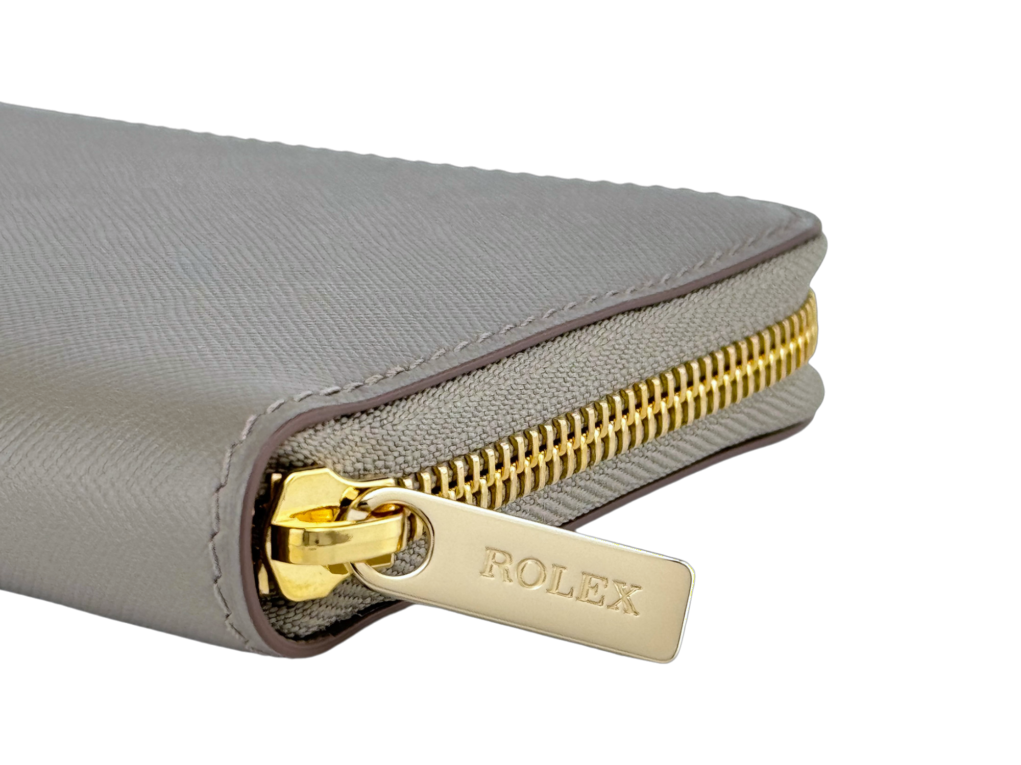 Rolex Portemonnaie Leder Grau