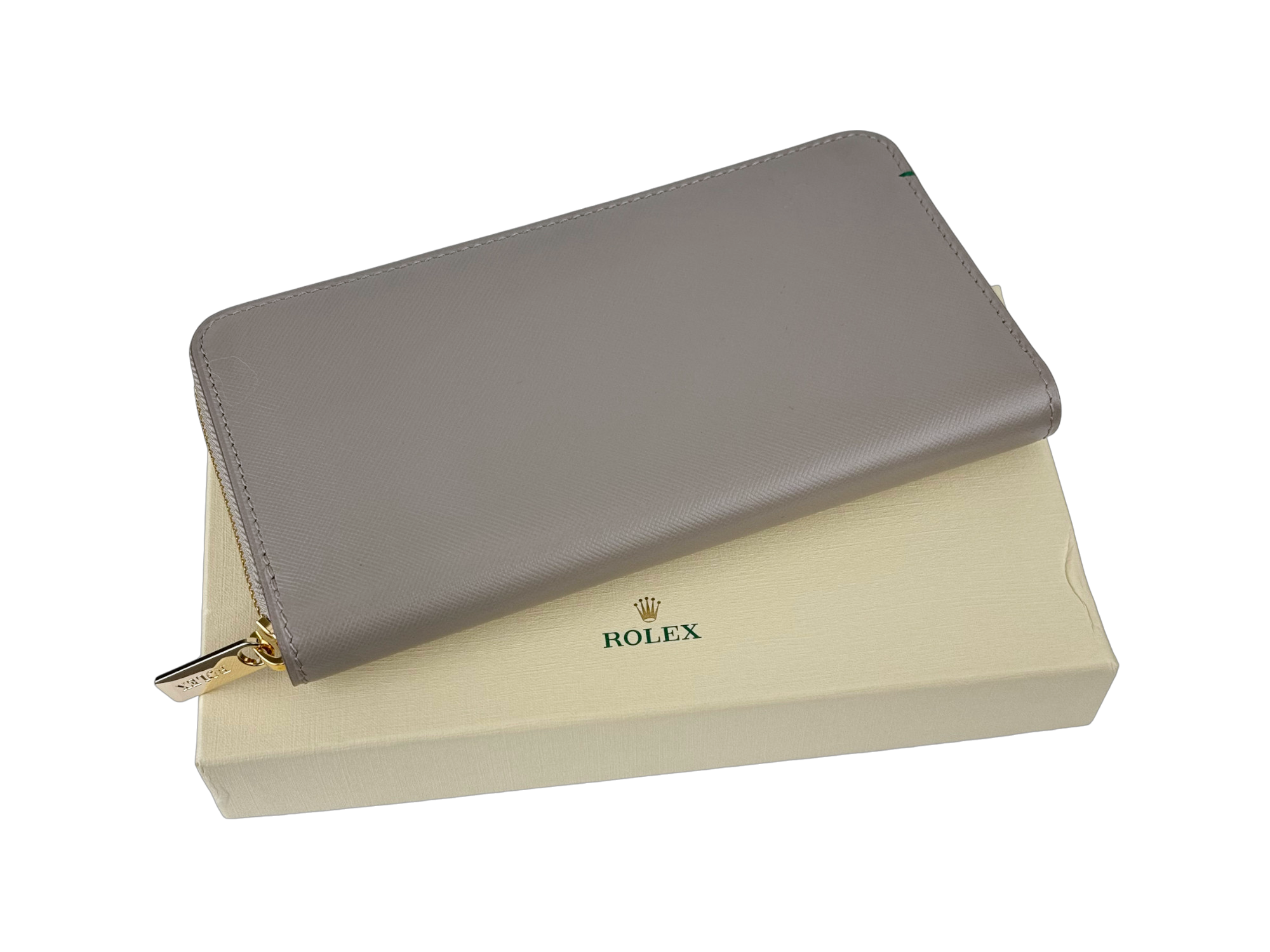 Rolex Portemonnaie Leder Grau
