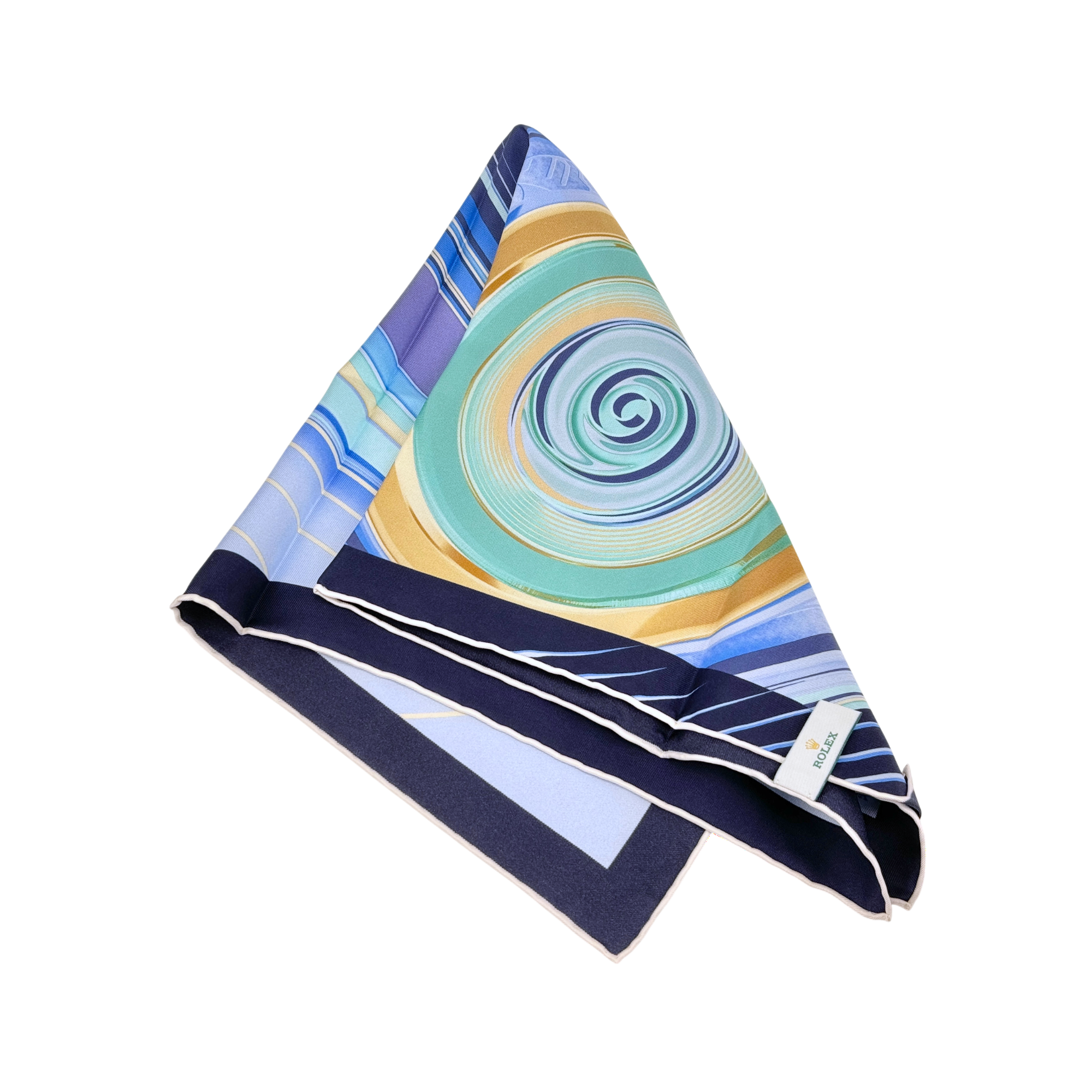 Rolex Seidentuch Tuch Halstuch 100 % Seide Blau silk scarf neckerchief blue