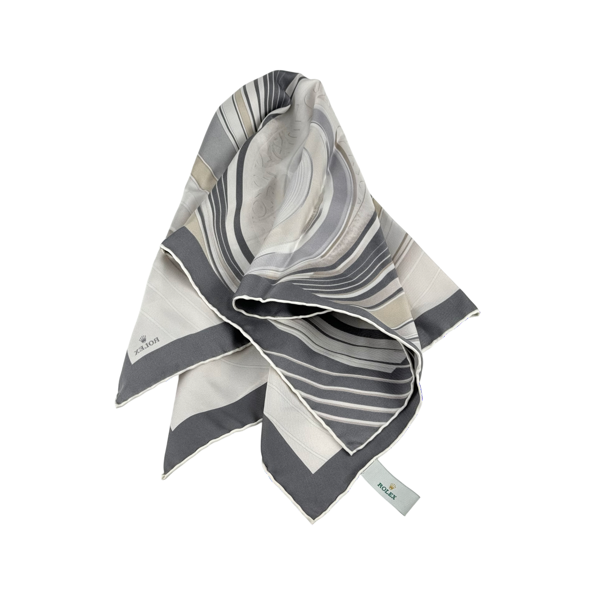 Rolex Seidentuch Tuch Halstuch Grau silk scarf neckerchief grey