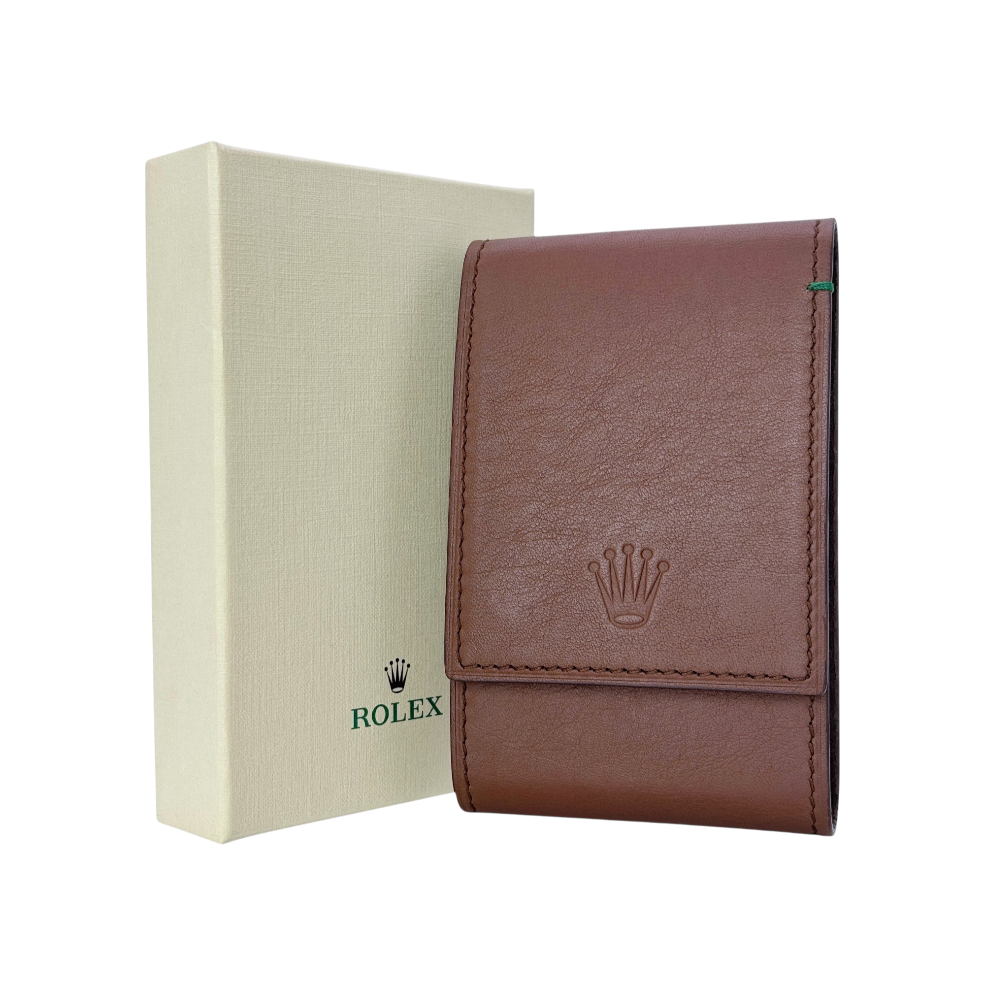 Rolex Uhrenetui Braun mit Umkarton Etui Reiseetui Reisebox 