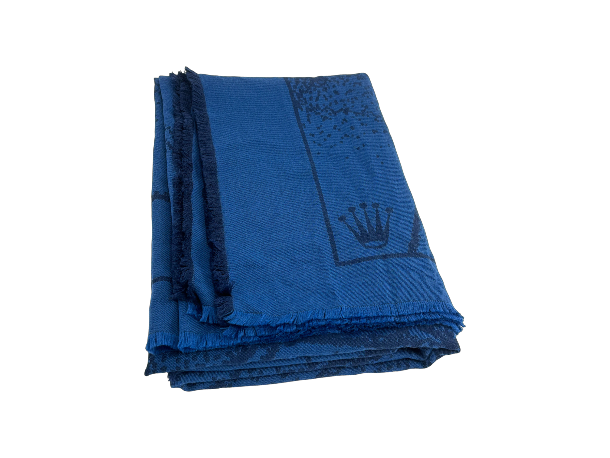 Rolex Wohndecke Couchdecke Decke 100% Wolle Blau blanket blue wool