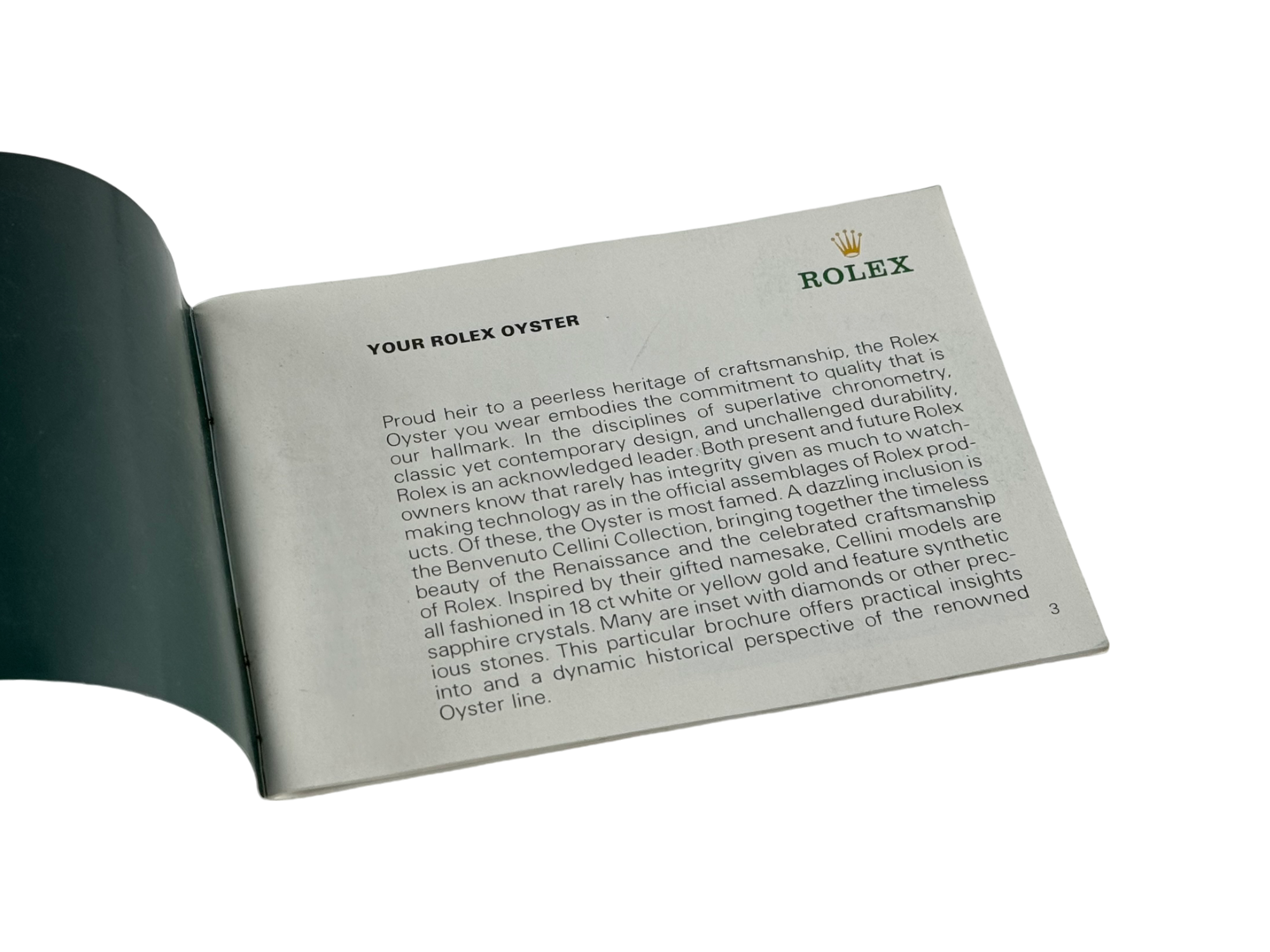 Rolex Your Rolex Oyster Booklet Anleitung Englisch Jahr 2000 Ref. 579.52
