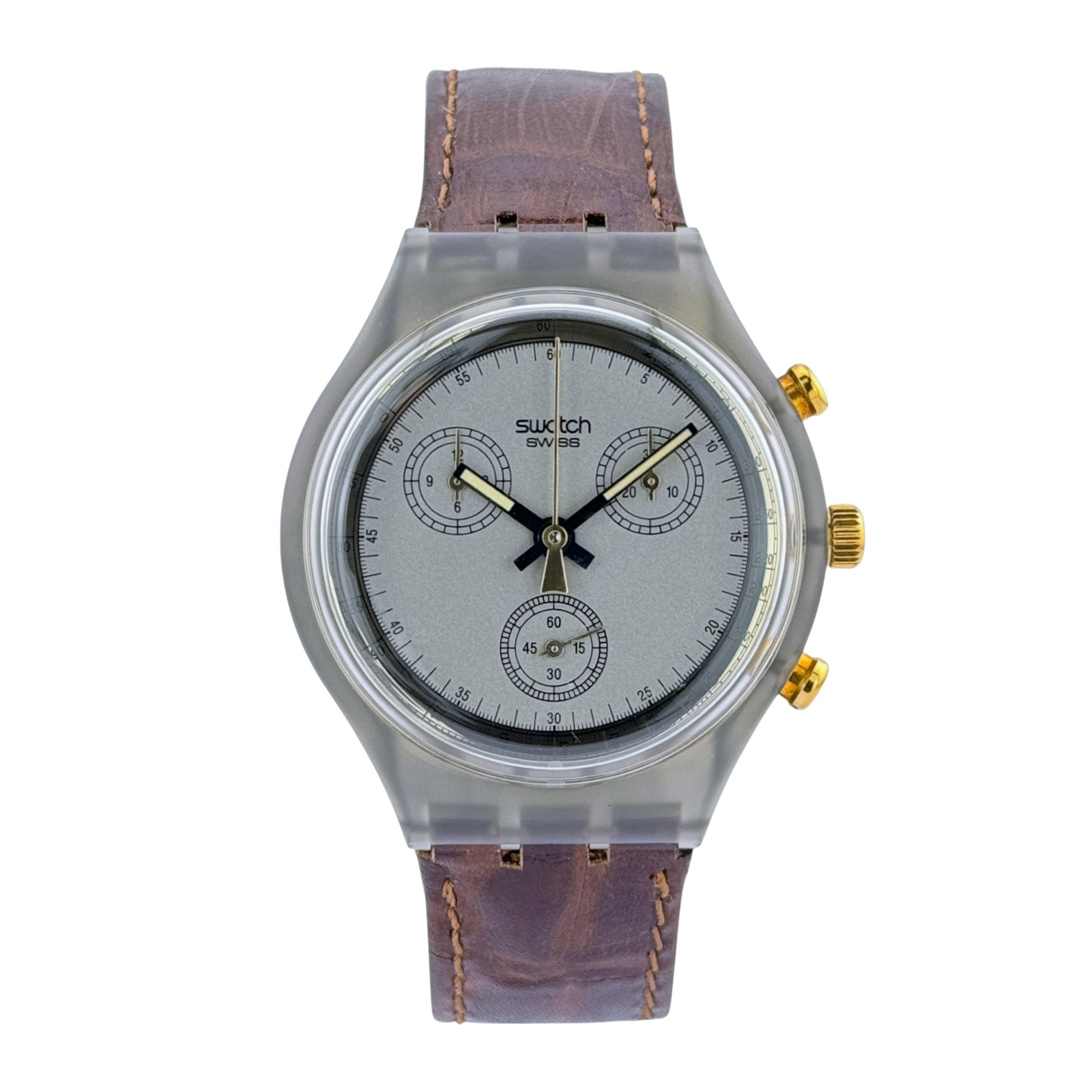 Swatch Chrono vintage 90er Goldfinger Herrenuhr Chronograph men´s watch SCM100