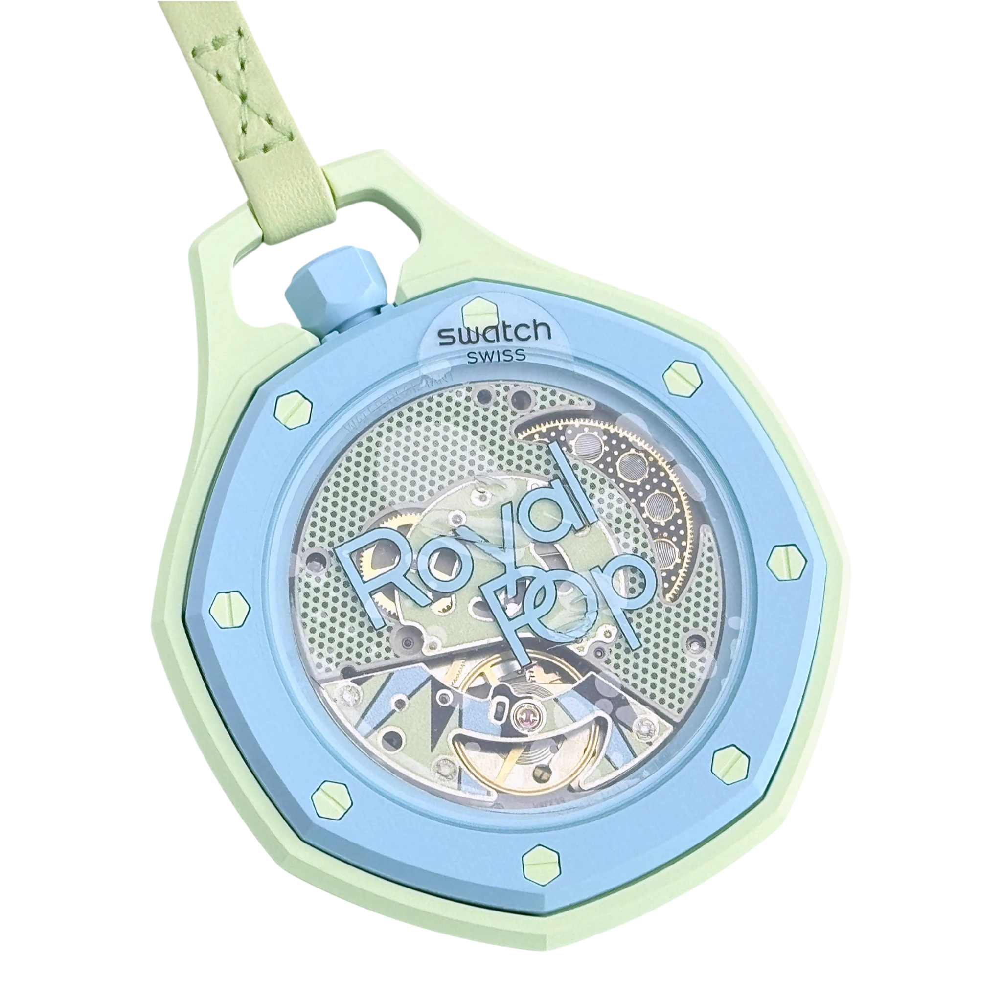 Swatch X Audemars Piguet Royal Pop BLAUE ACHT Mechanische Taschenuhr SSX03L101N