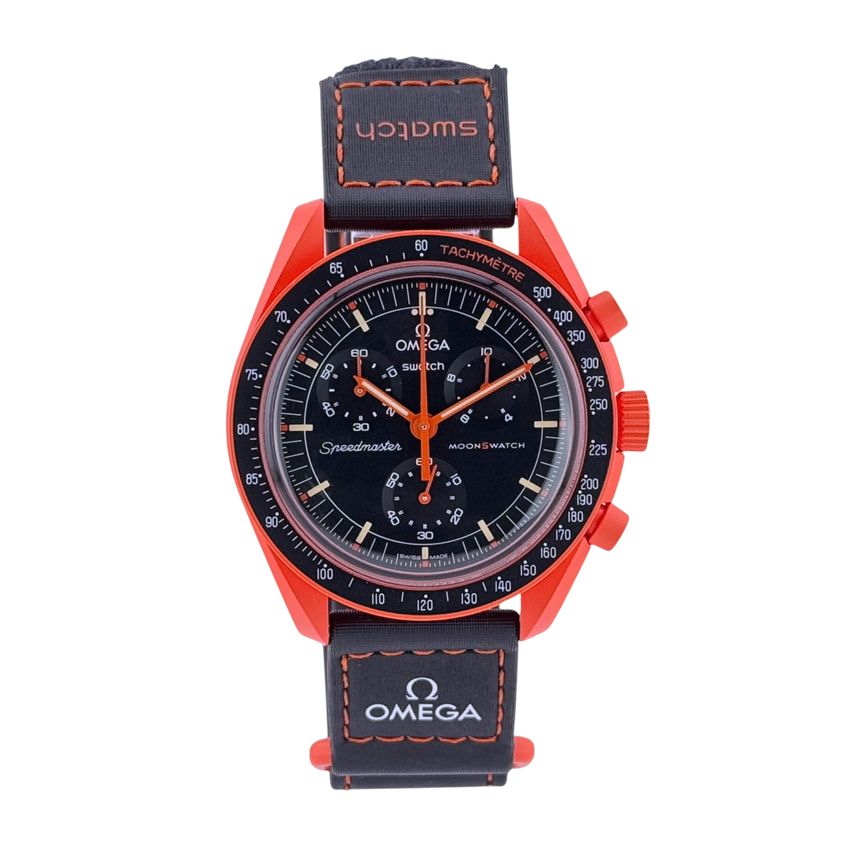 Swatch X Omega MoonSwatch Mission on Earth Lava Armbanduhr watch 42 mm SO33O100