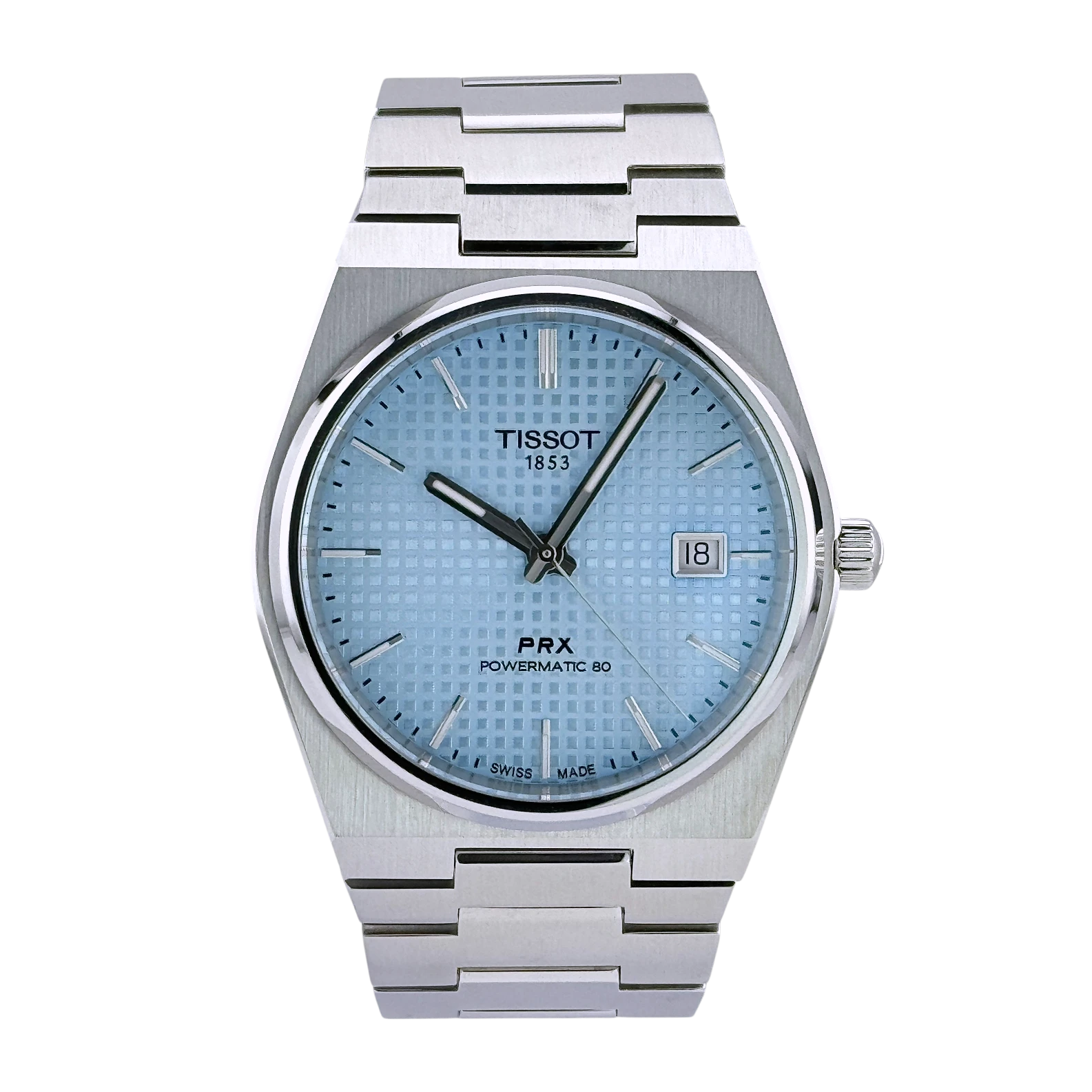 Tissot PRX Powermatic 80 40 Automatik Armbanduhr Edelstahl Eisblau T137407113510