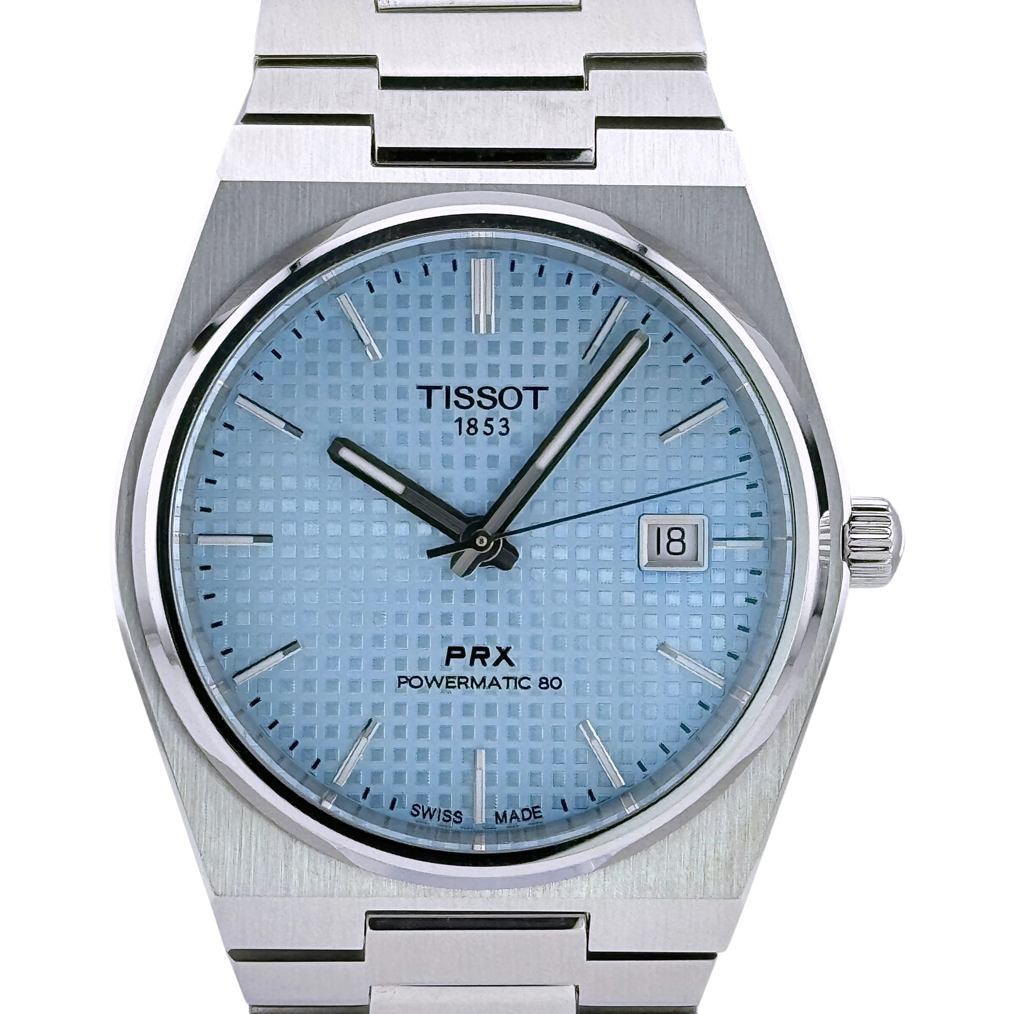 Tissot PRX Powermatic 80 40 Automatik Armbanduhr Edelstahl Eisblau T137407113510