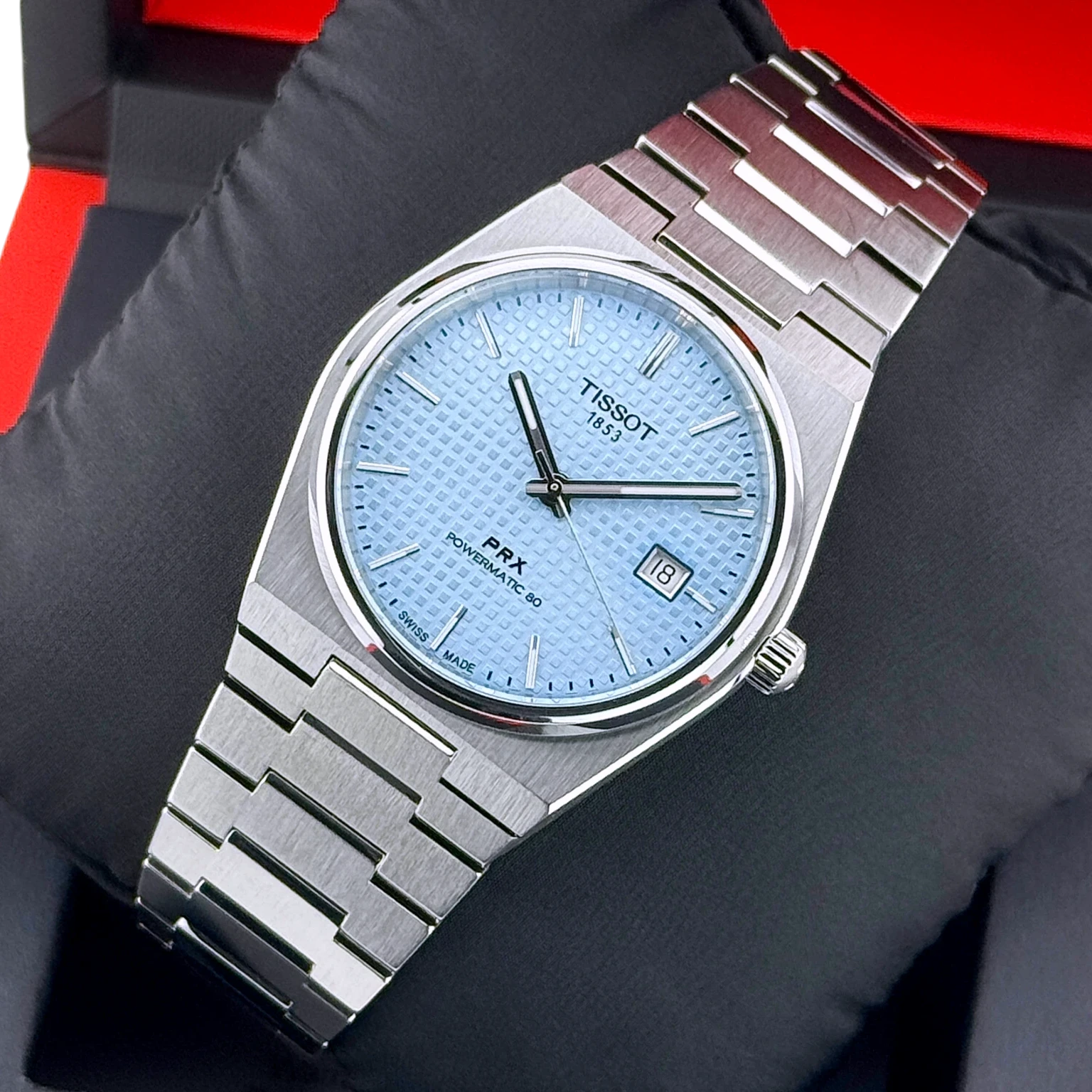 Tissot PRX Powermatic 80 40 Automatik Armbanduhr Edelstahl Eisblau T137407113510