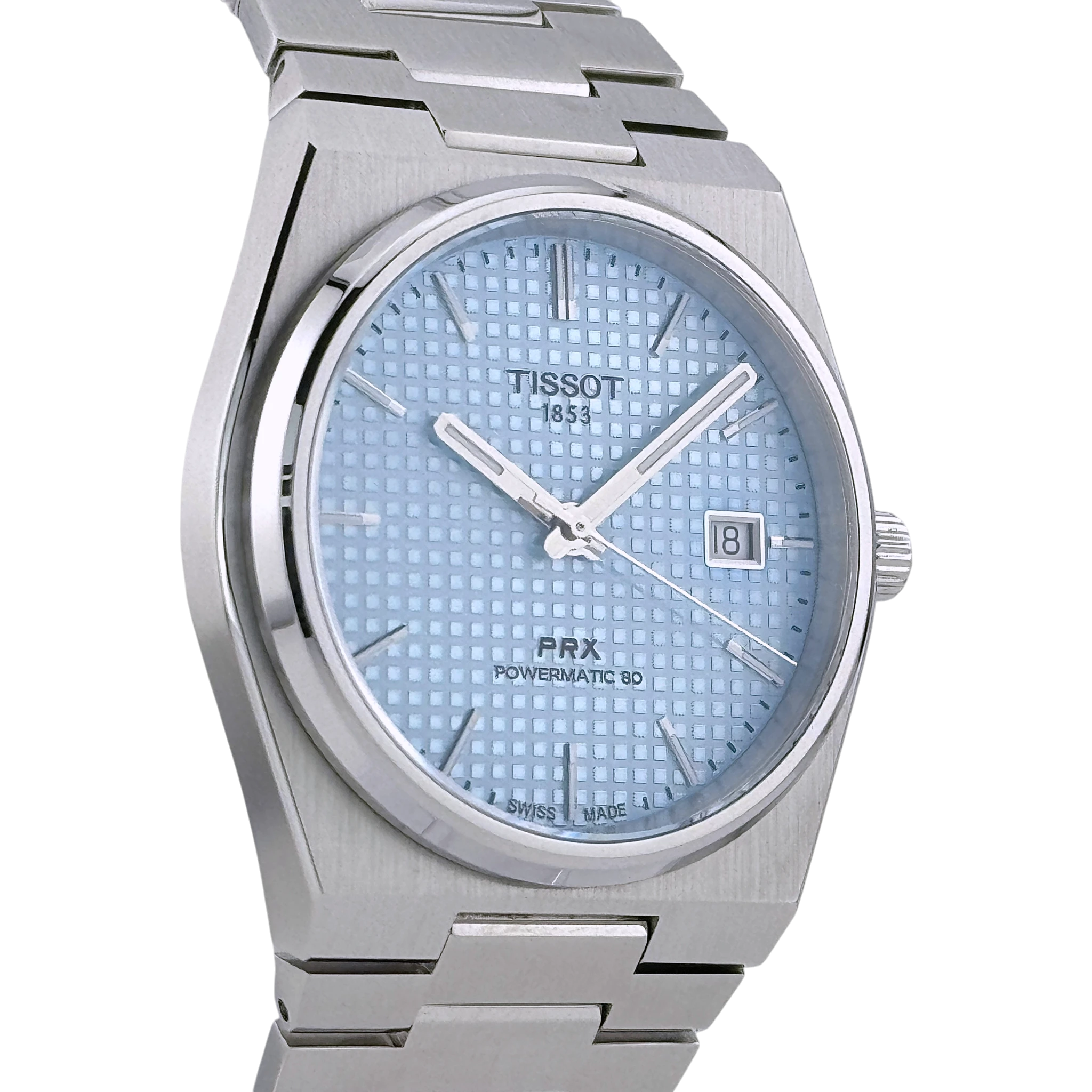 Tissot PRX Powermatic 80 40 Automatik Armbanduhr Edelstahl Eisblau T137407113510