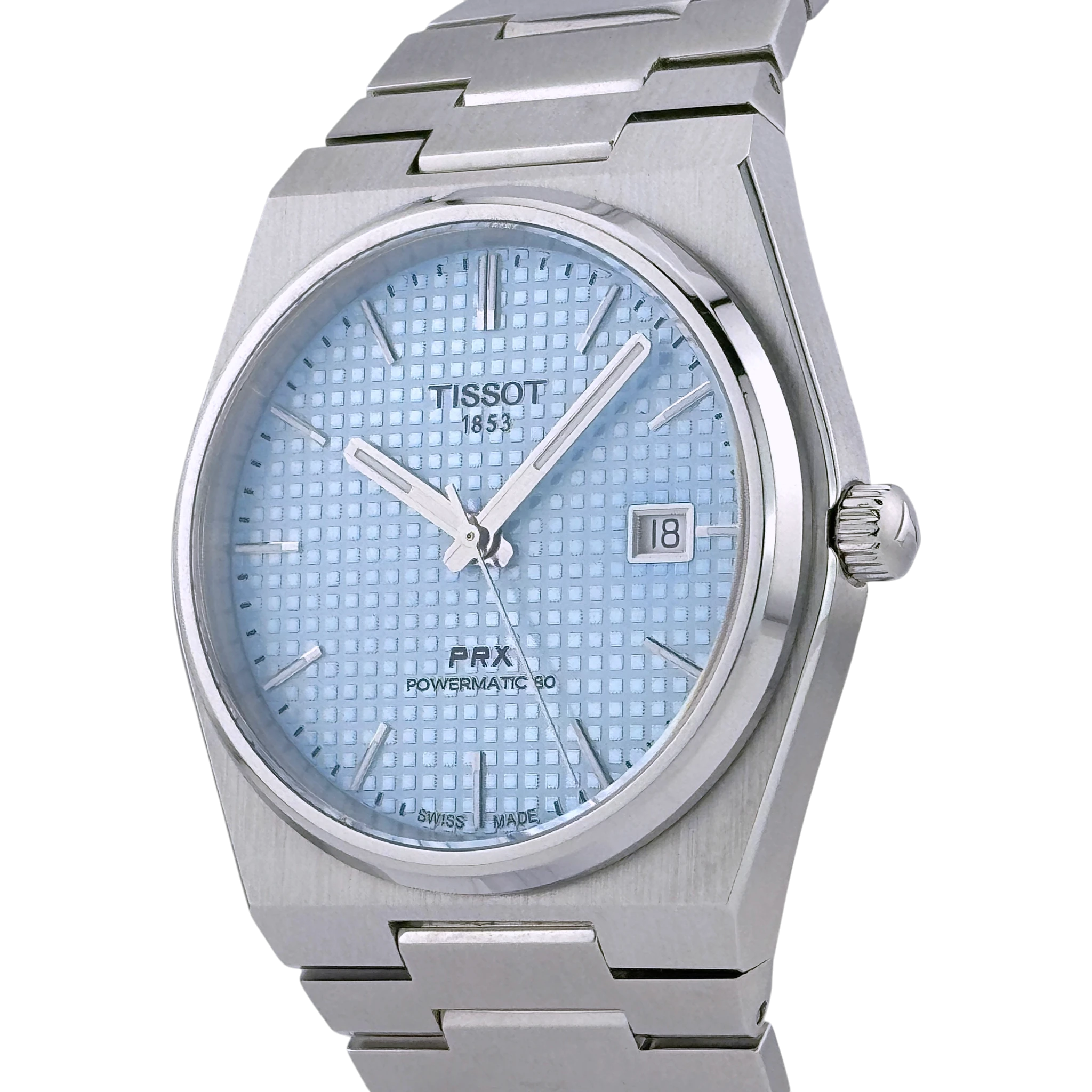 Tissot PRX Powermatic 80 40 Automatik Armbanduhr Edelstahl Eisblau T137407113510