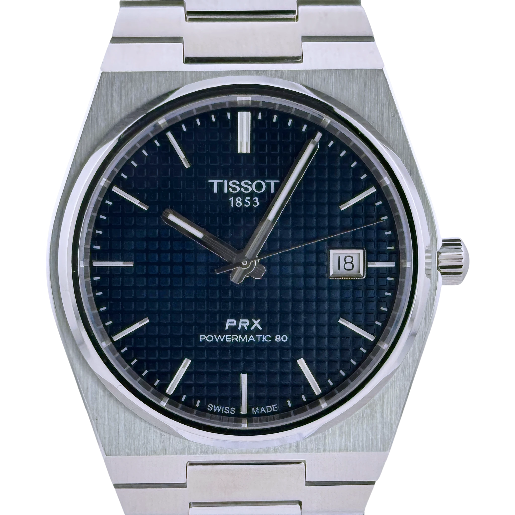 Tissot PRX Powermatic 80 40mm Automatik Armbanduhr Edelstahl Blau T1374071104100