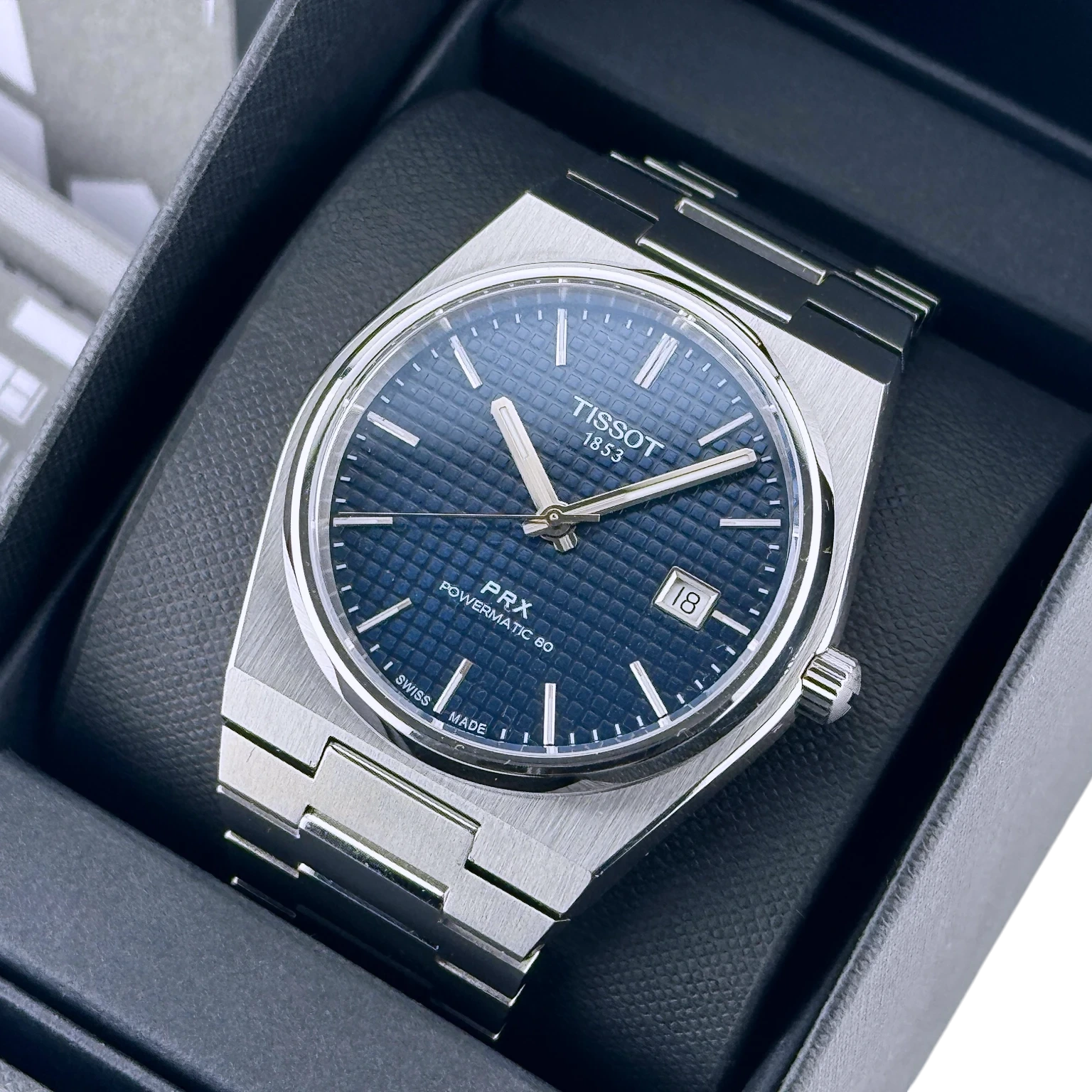 Tissot PRX Powermatic 80 40mm Automatik Armbanduhr Edelstahl Blau T1374071104100