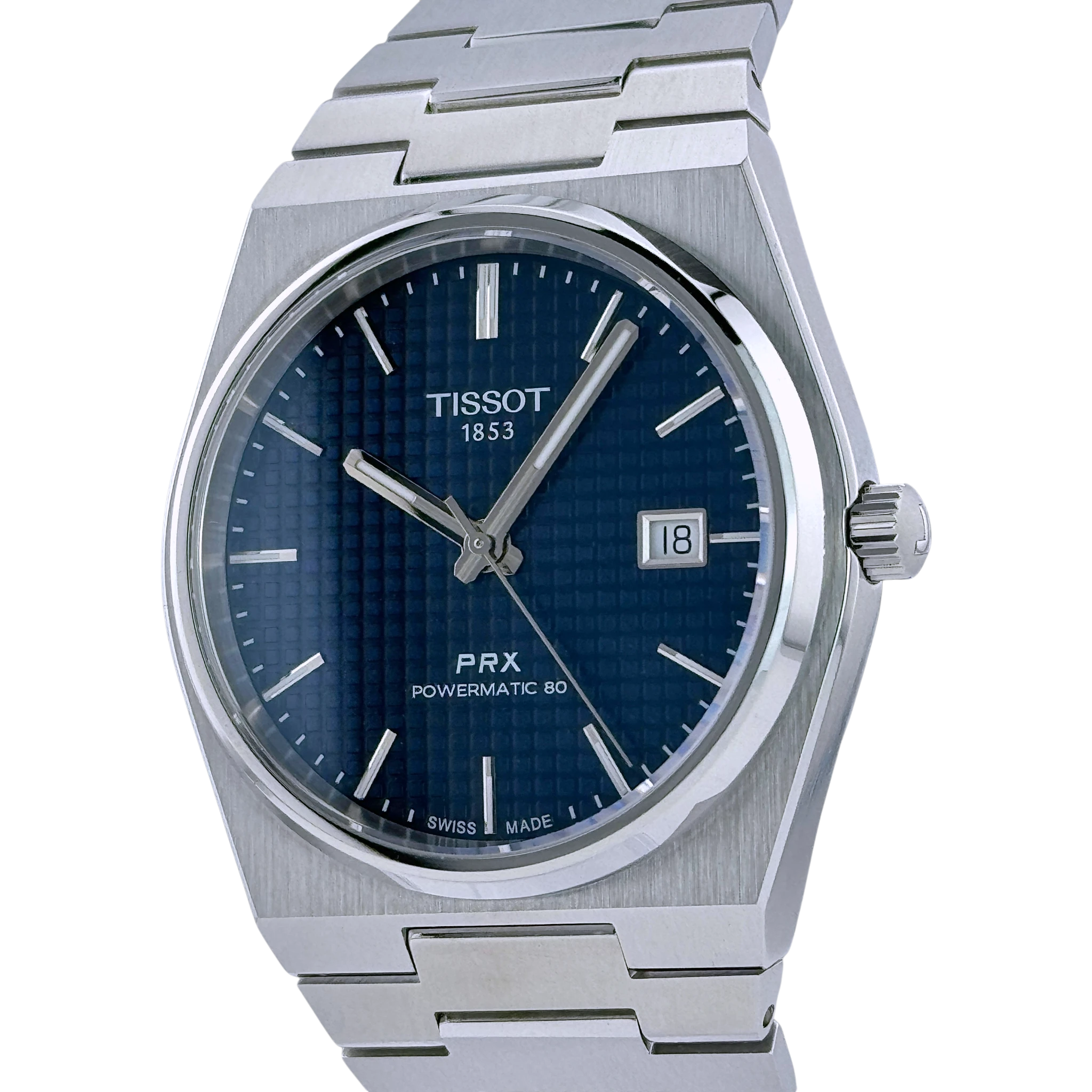 Tissot PRX Powermatic 80 40mm Automatik Armbanduhr Edelstahl Blau T1374071104100