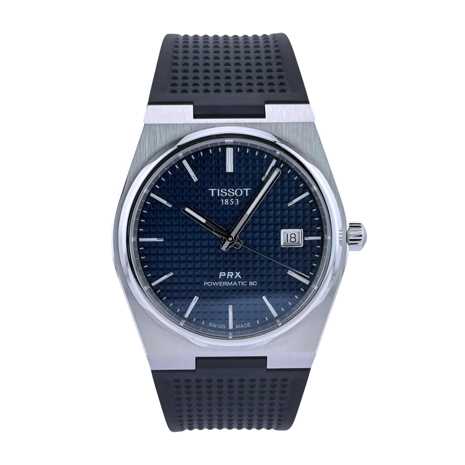 Tissot PRX Powermatic 80 40mm Automatik Armbanduhr Kautschuk Blau T1374071704100