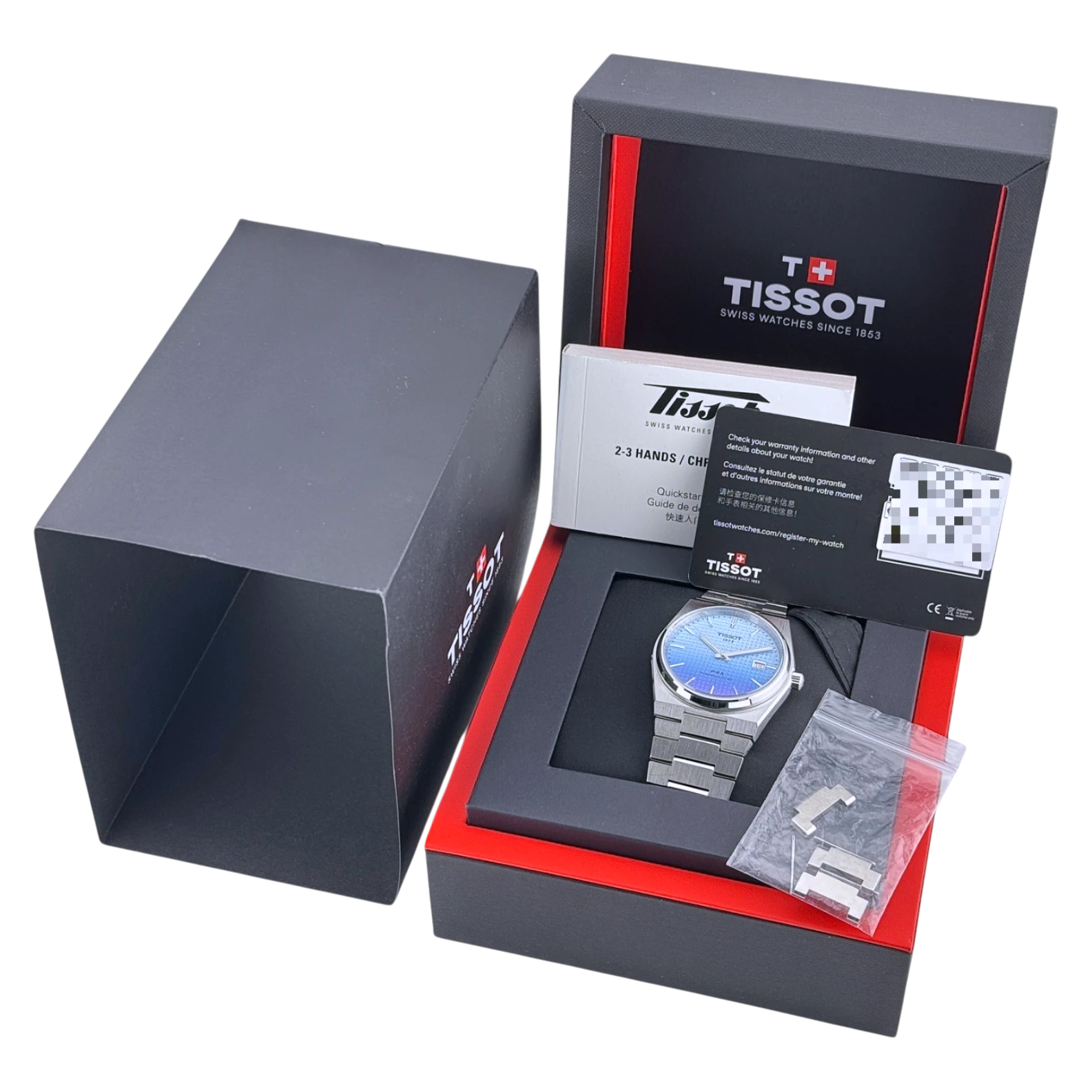 Tissot PRX Powermatic 80 Armbanduhr Edelstahl Eisblau Verlauf T137407 A