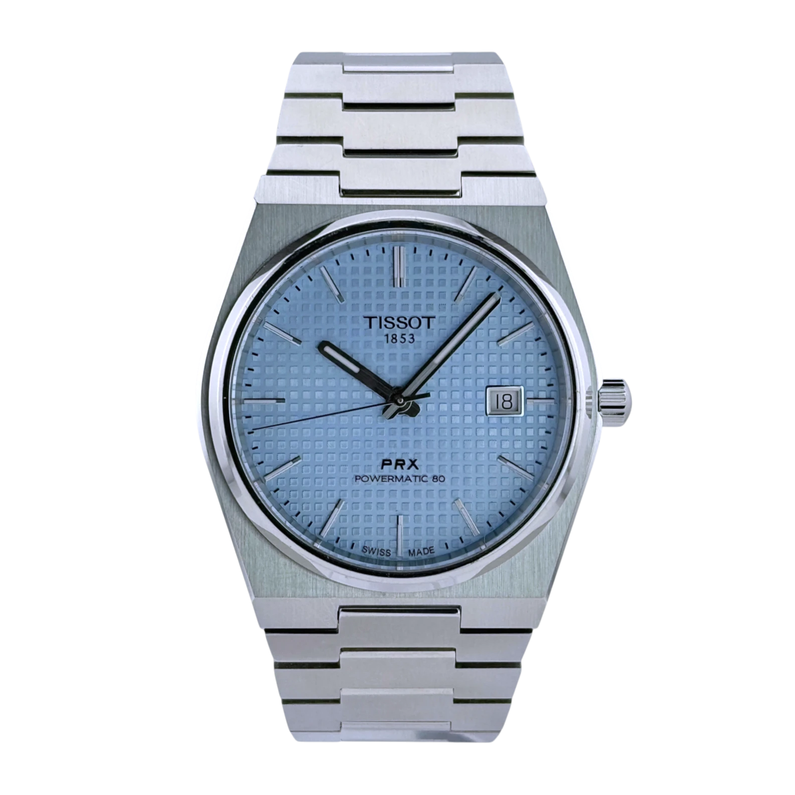 Tissot PRX Powermatic 80 Automatik Armbanduhr Edelstahl Eisblau T1374071135100