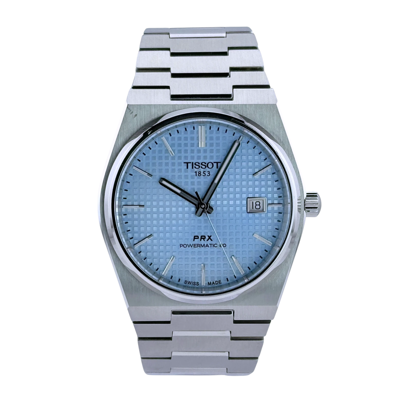 Tissot PRX Powermatic 80 Automatik Armbanduhr Edelstahl Eisblau T1374071135100