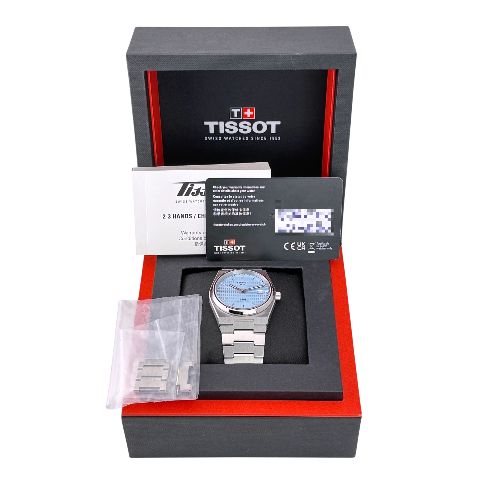 Tissot PRX Powermatic 80 Automatik Armbanduhr Edelstahl Eisblau T1374071135100