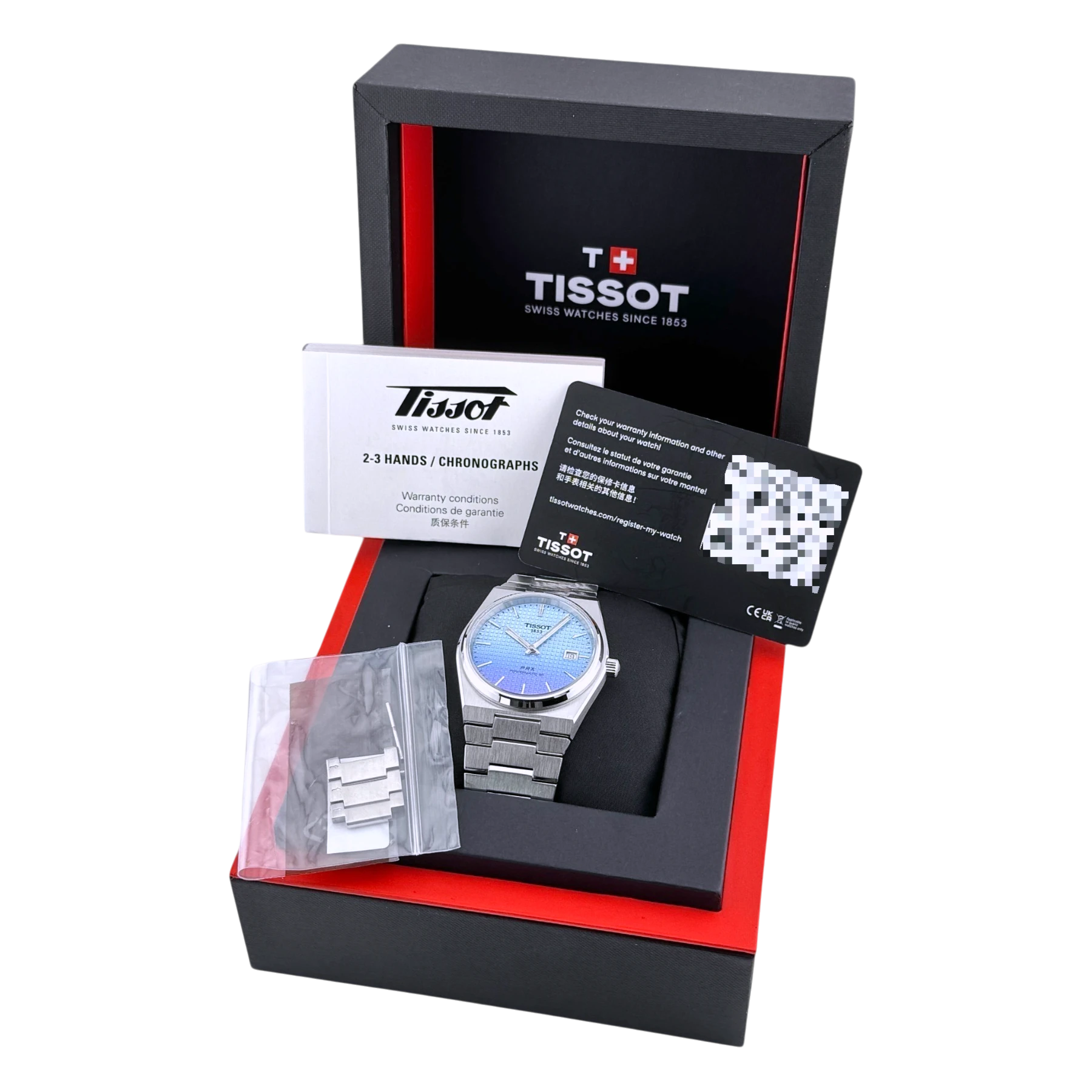 Tissot PRX Powermatic 80 Automatik Armbanduhr Edelstahl Eisblau T1374071135101