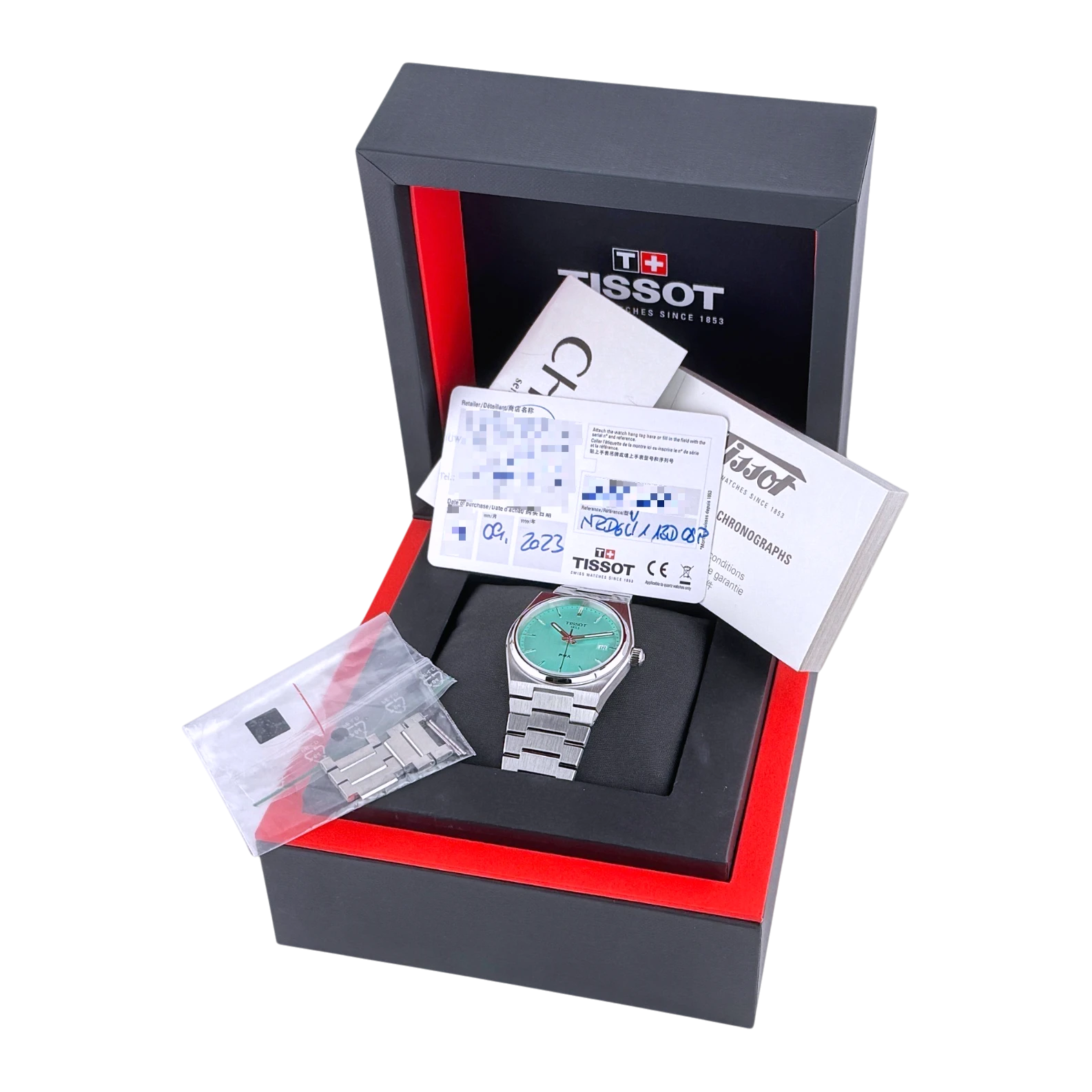 Tissot PRX Quarz 35mm Damen Armbanduhr Edelstahl Hellgrün Ref. T1372101109100