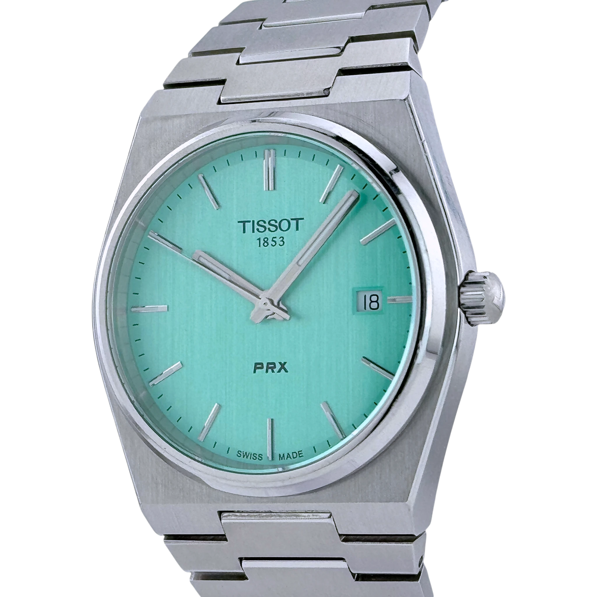 Tissot PRX Quarz 40 mm Herren Armbanduhr Edelstahl Hellgrün Ref. T1374101109101