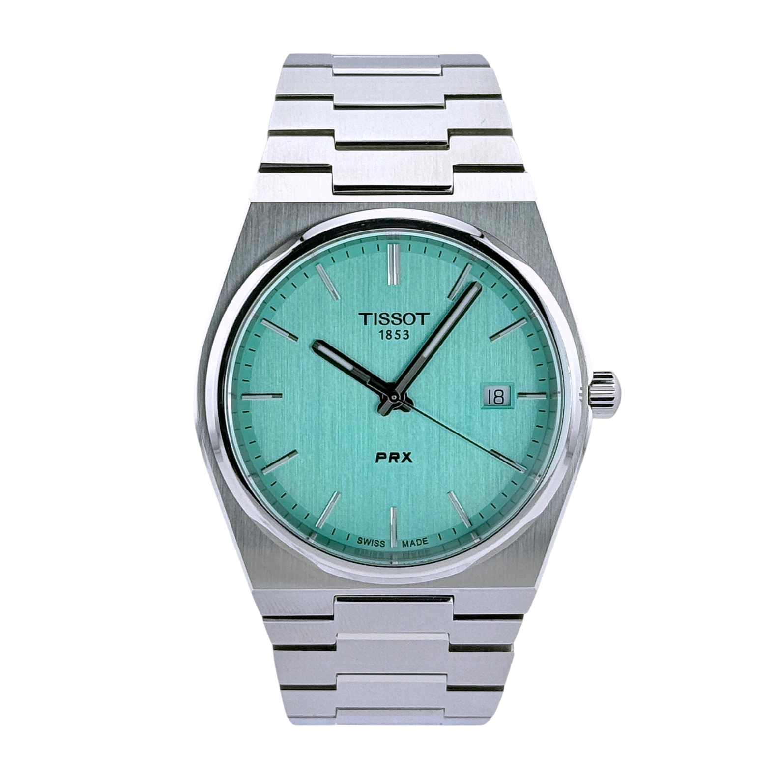 Tissot PRX Quarz 40mm Herren Armbanduhr Edelstahl Hellgrün Ref. T1374101109101