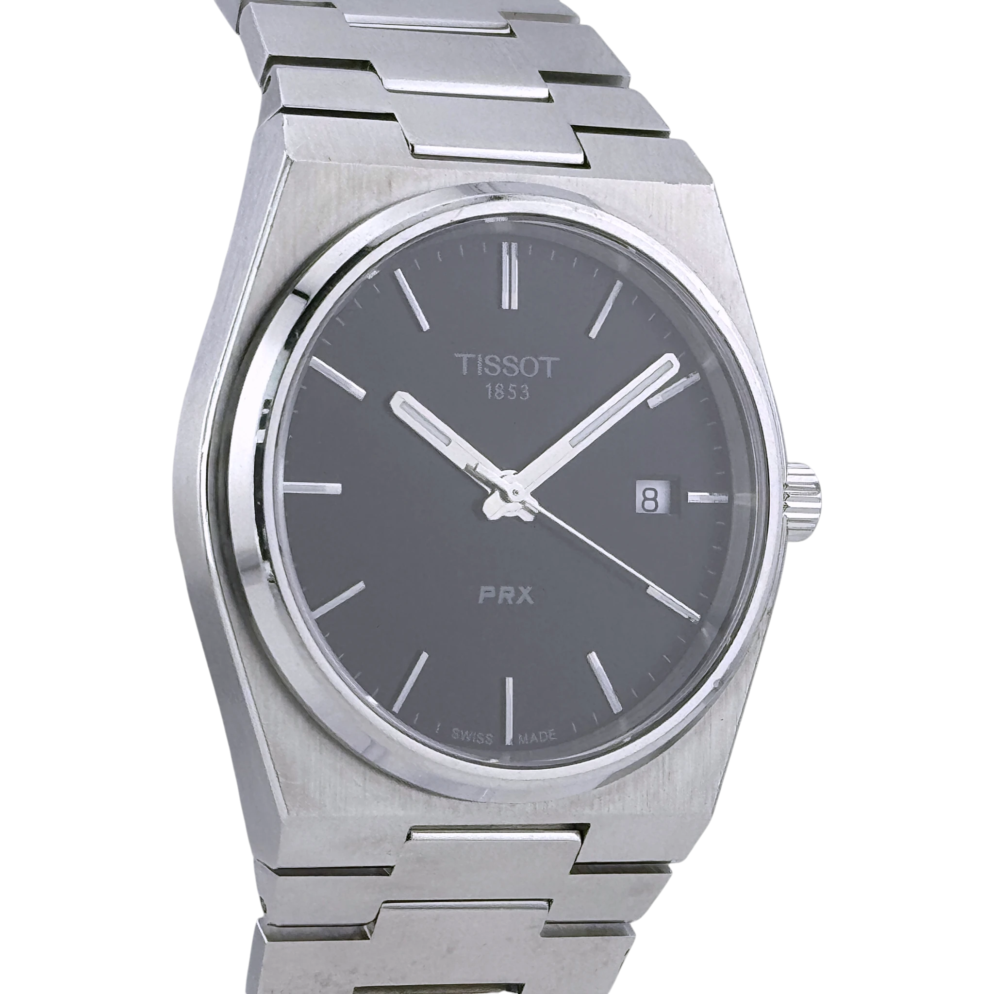 Tissot PRX Quarz 40mm Herren Armbanduhr Edelstahl Schwarz Ref. T1374101105100