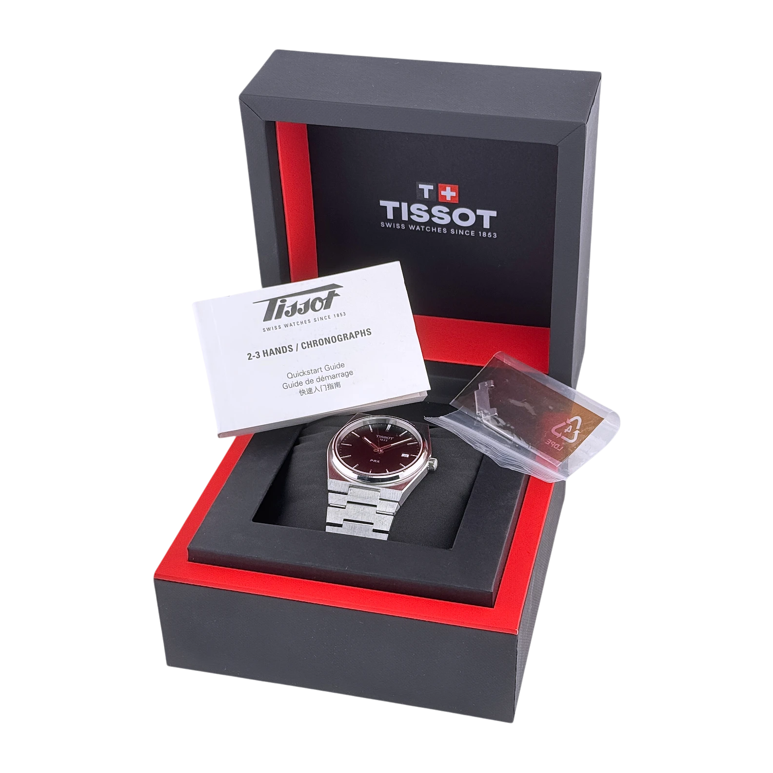 Tissot PRX Quarz 40mm Herren Armbanduhr Edelstahl Schwarz Ref. T1374101105100